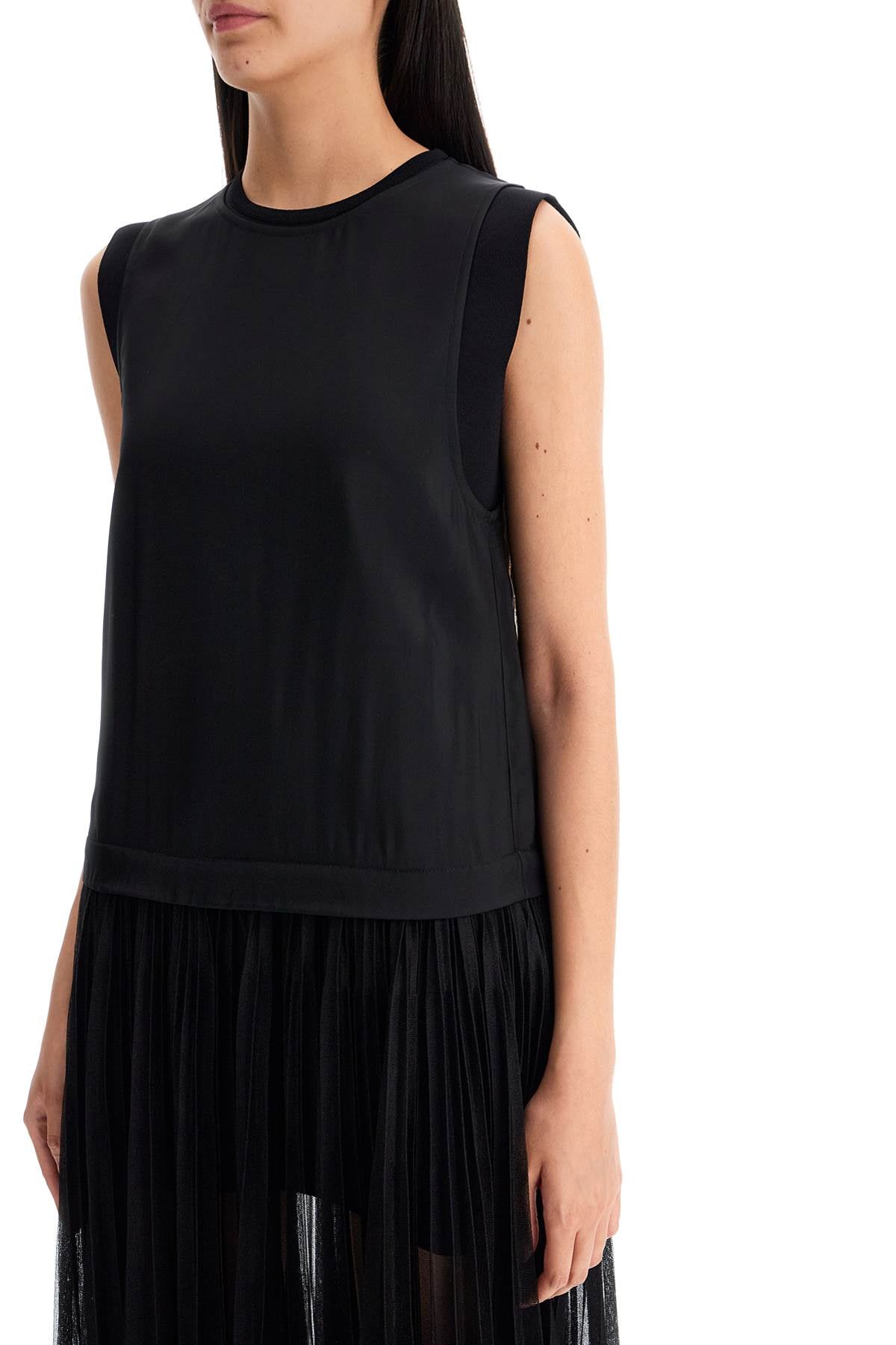 JIL SANDER layered dress with pleated skirt