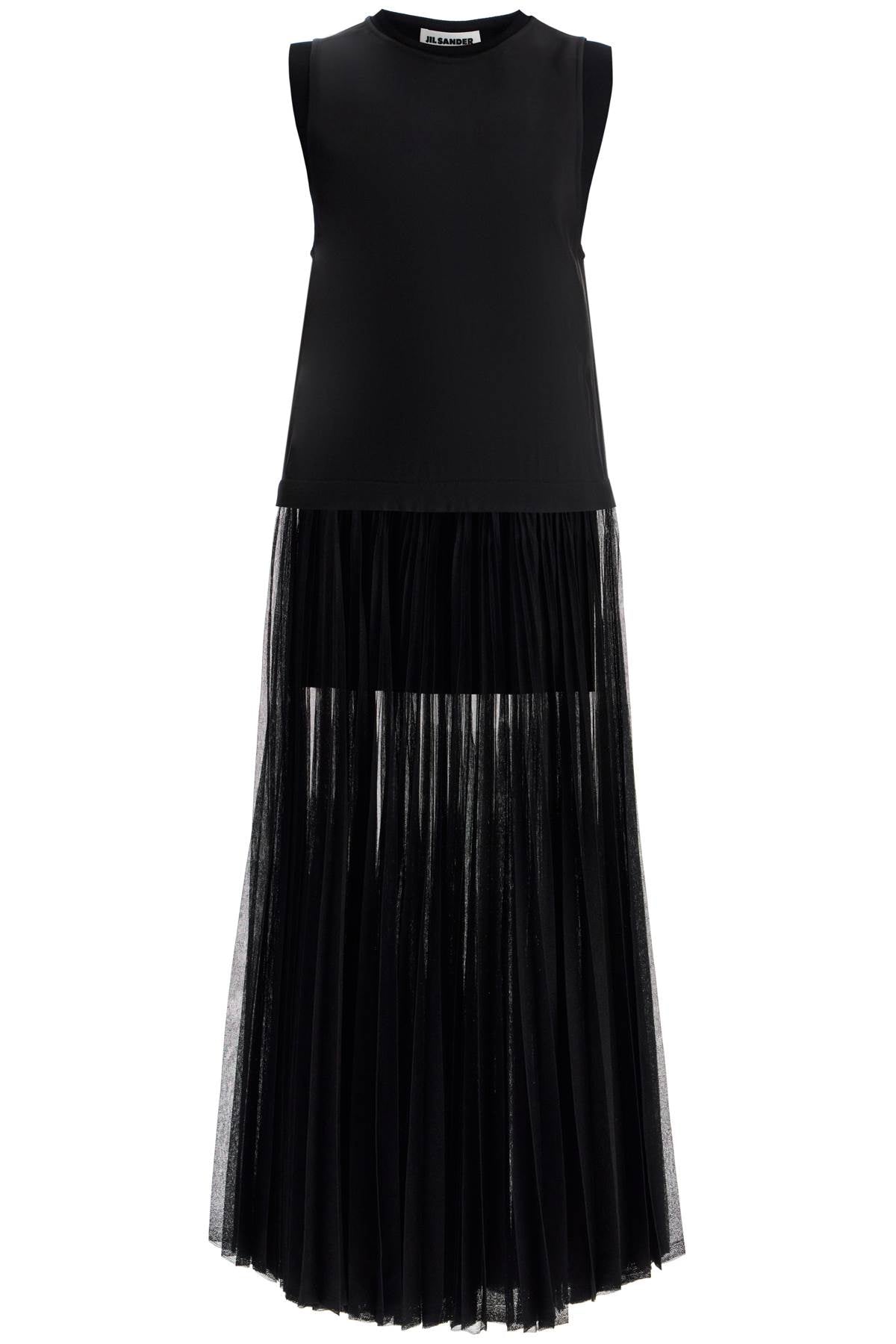 JIL SANDER layered dress with pleated skirt