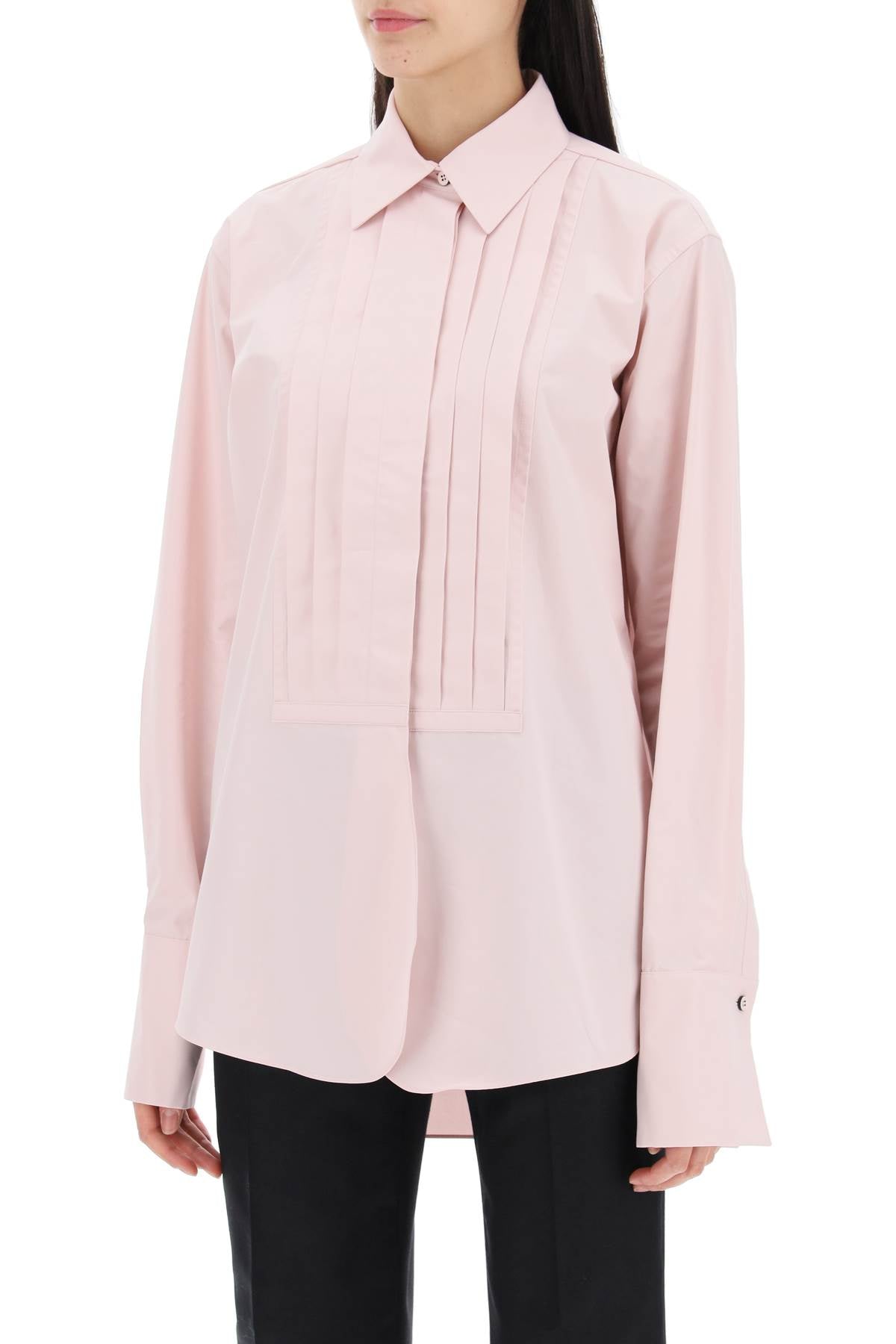 JIL SANDER pleated bib shirt with