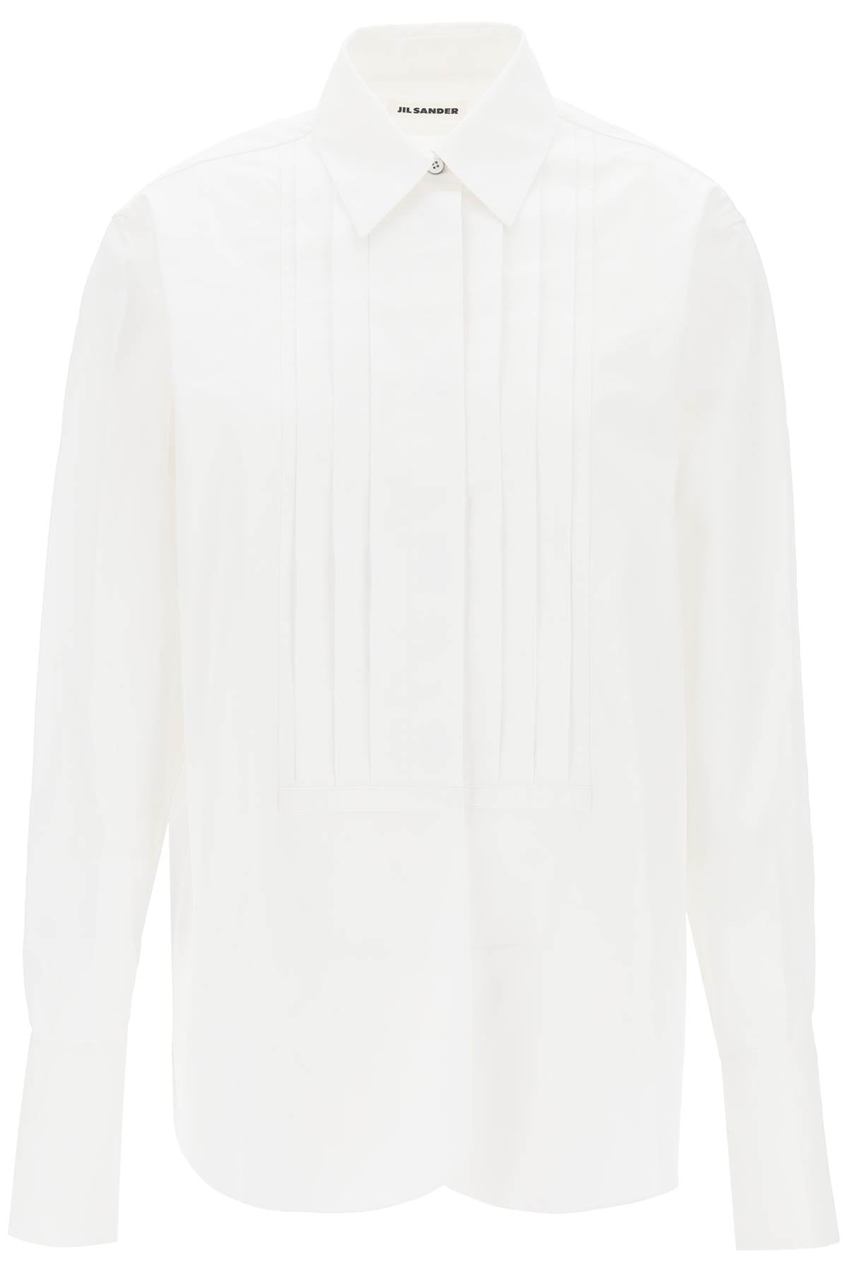 JIL SANDER pleated bib shirt with