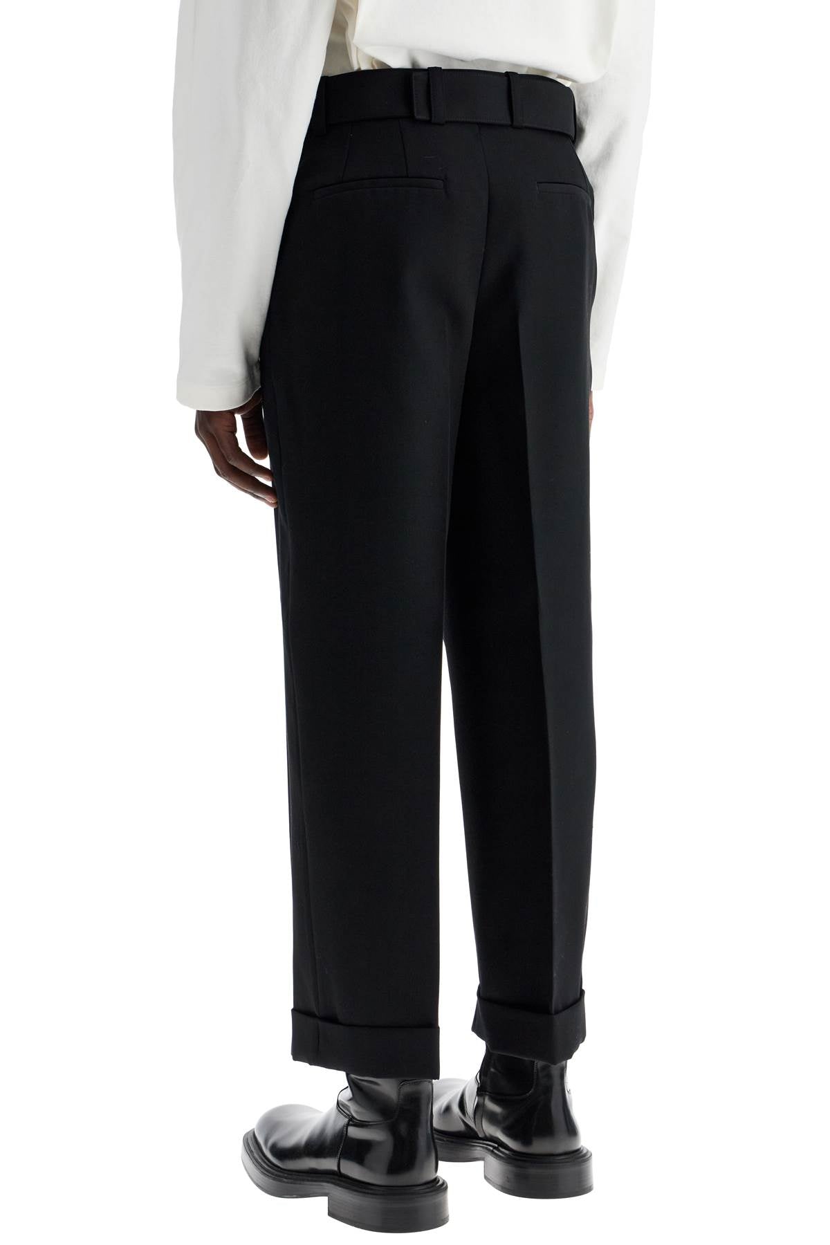 JIL SANDER wool pants with belt.