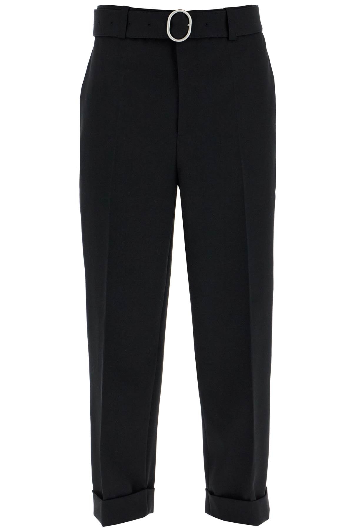 JIL SANDER wool pants with belt.