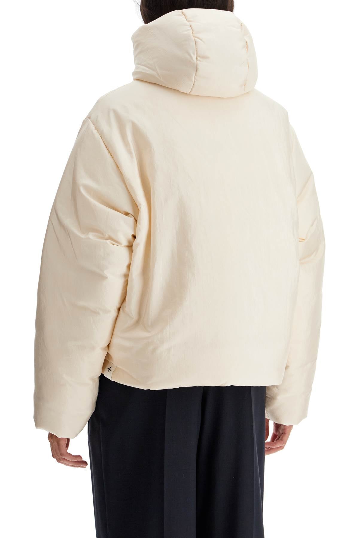 JIL SANDER short down jacket in habotai silk blend