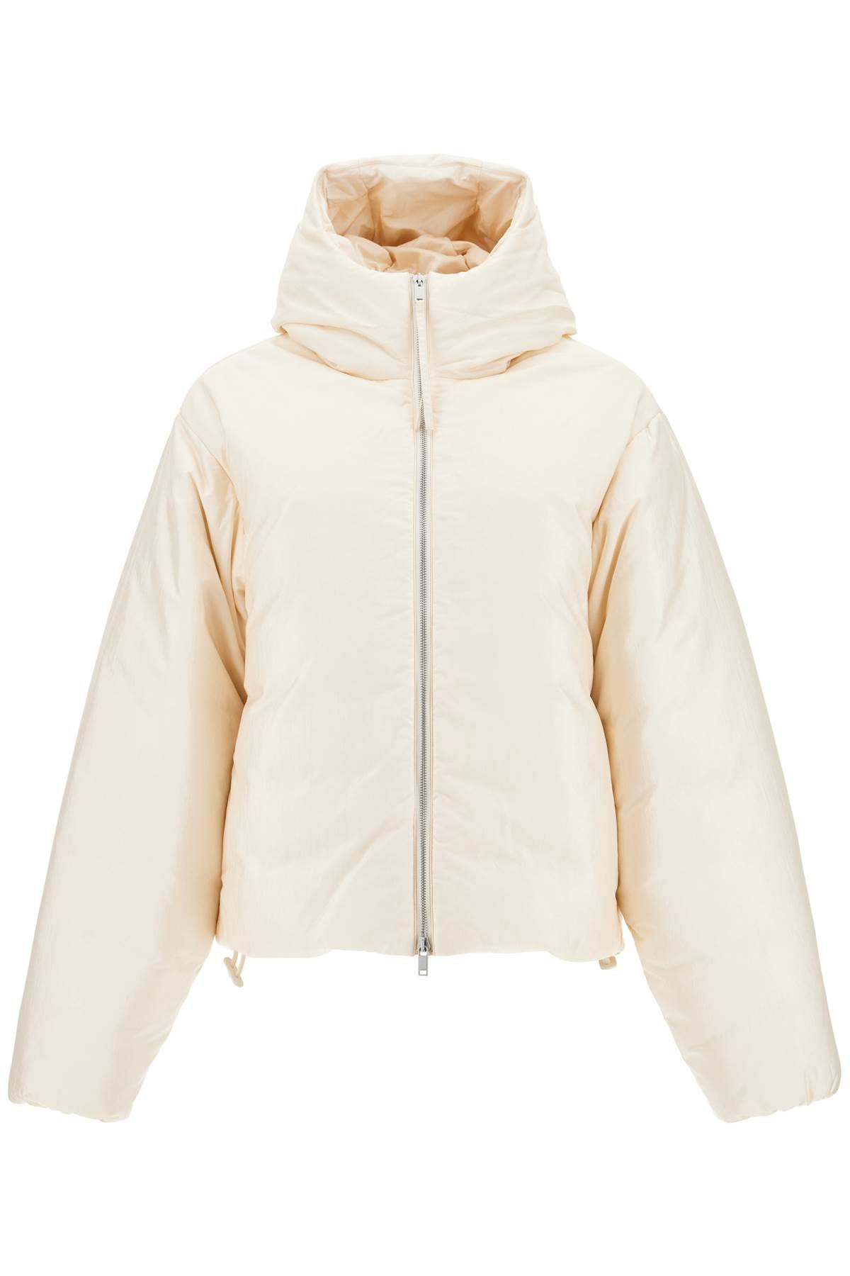 JIL SANDER short down jacket in habotai silk blend