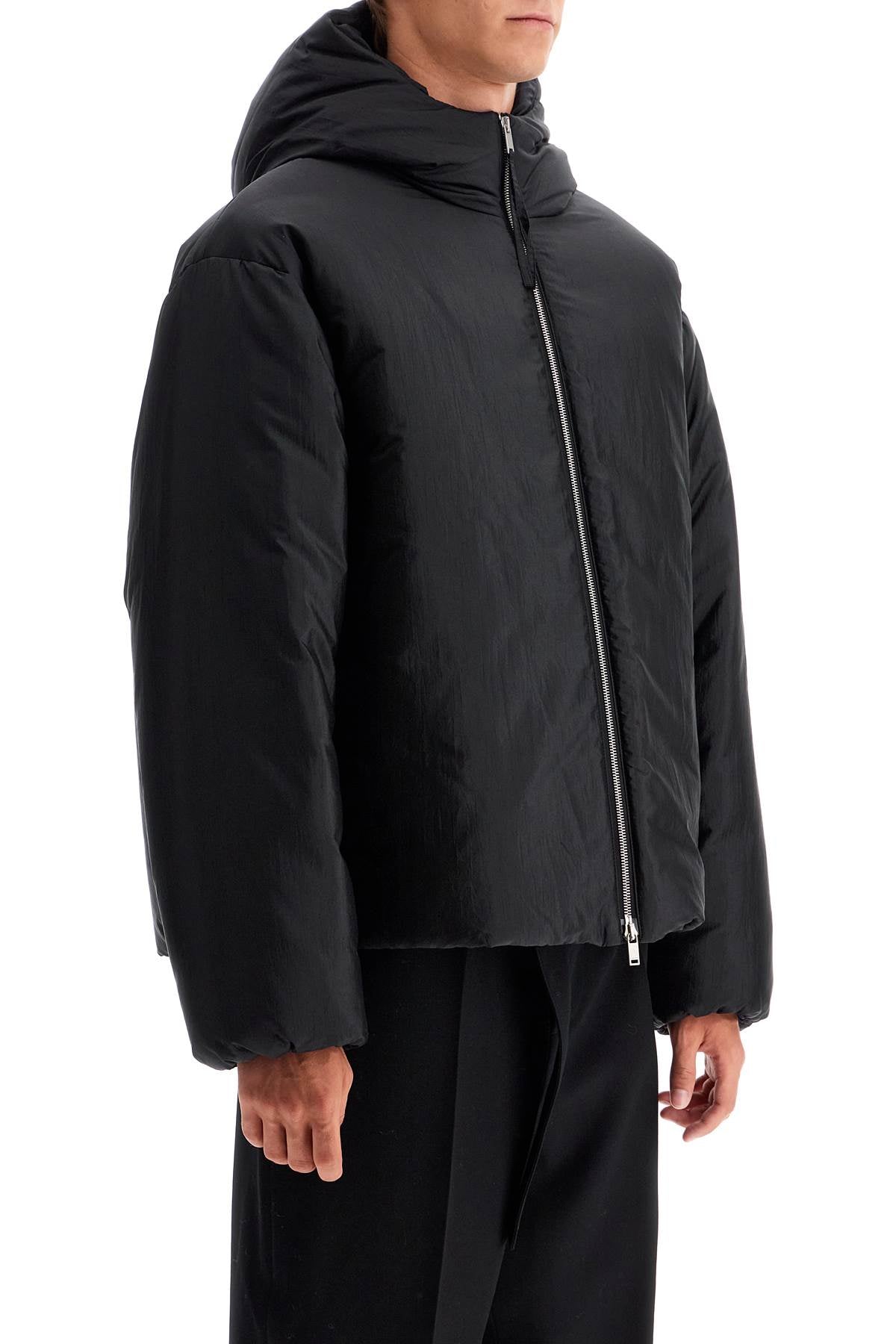 JIL SANDER silk blend down jacket with hood