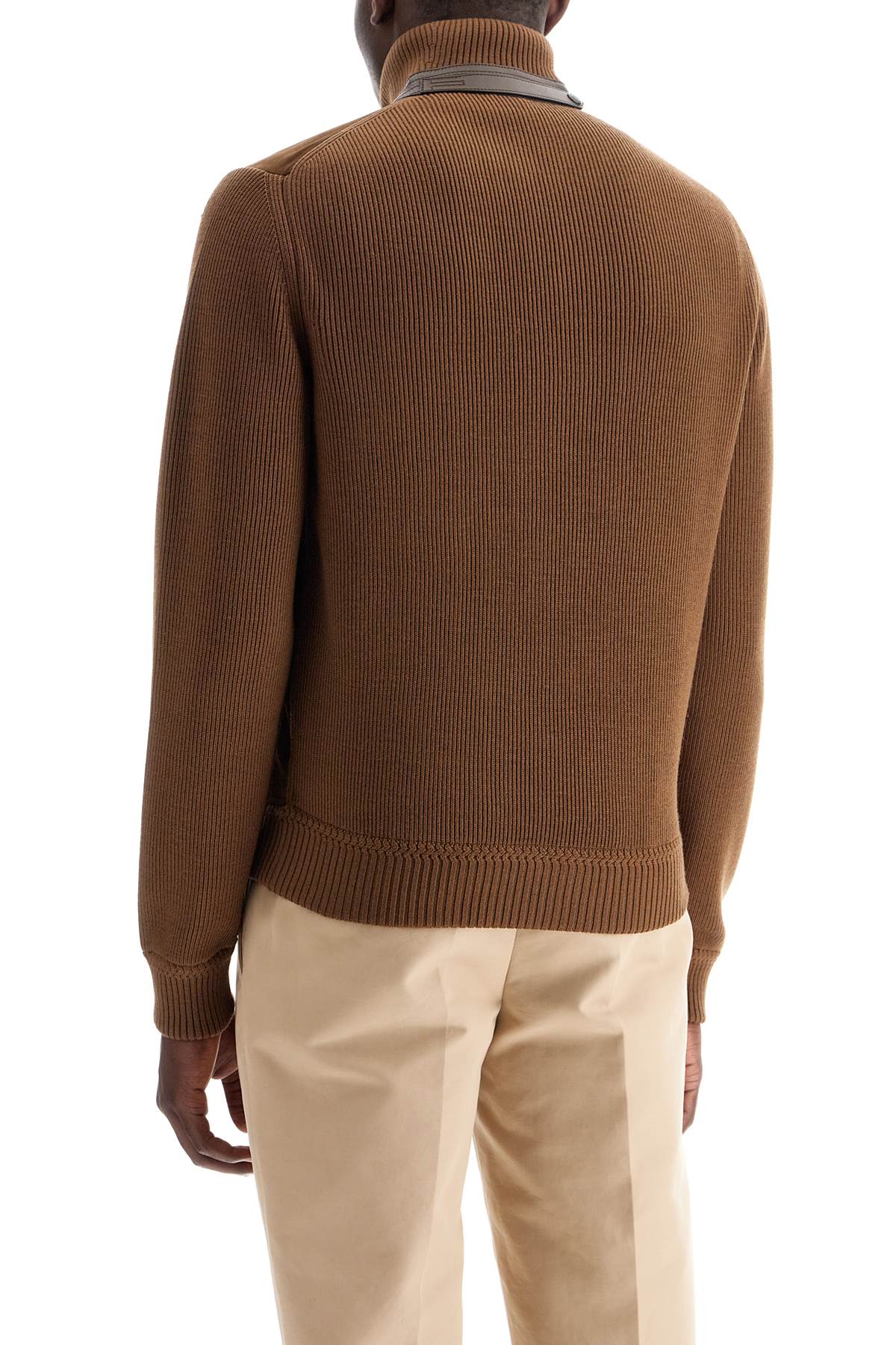 TOM FORD knit and suede blouson