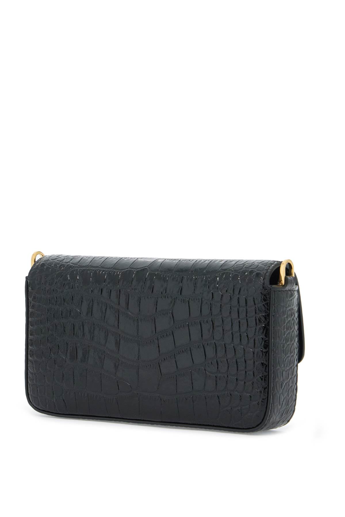 TOM FORD mini wallis crocodile print leather bag.