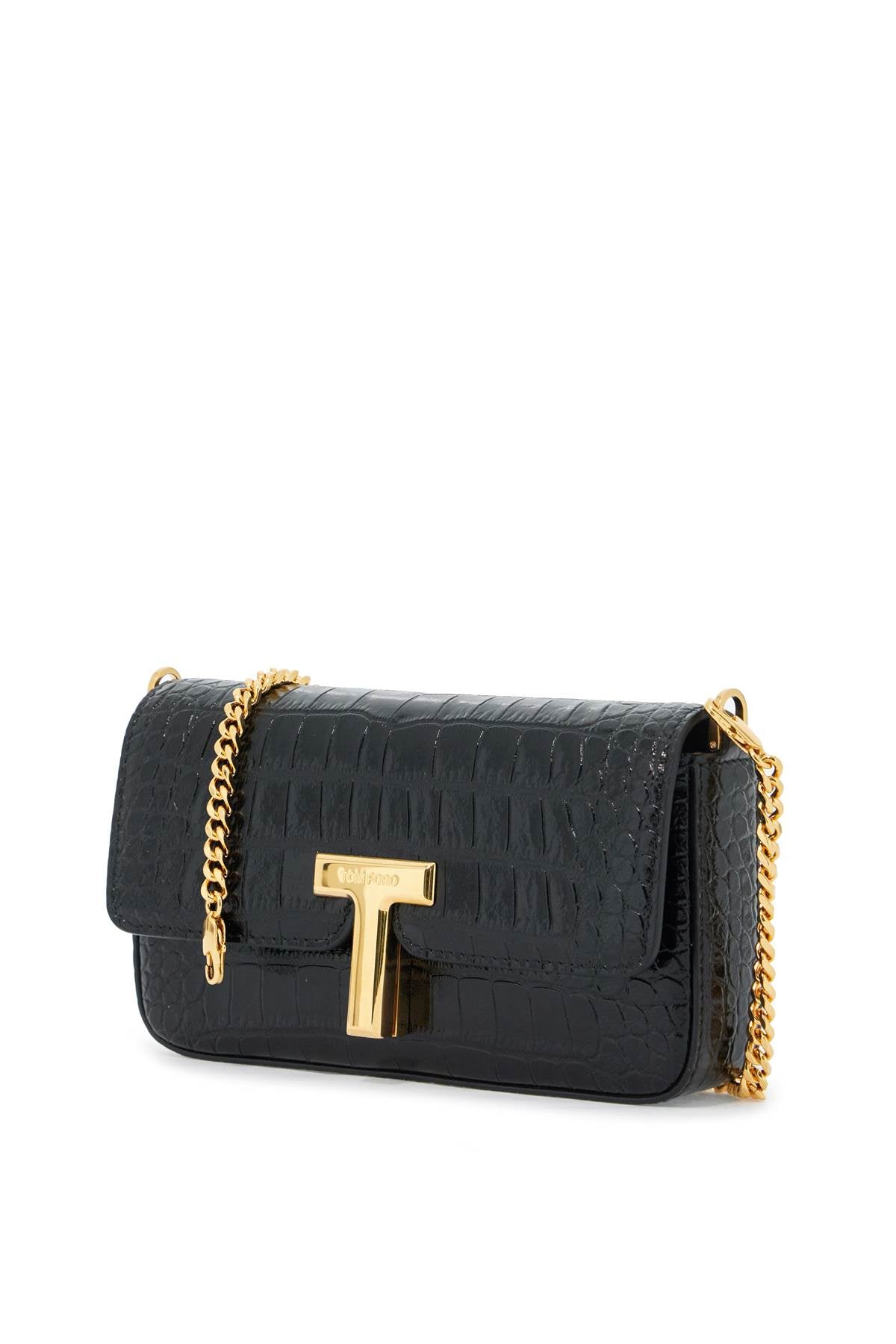 TOM FORD mini wallis crocodile print leather bag.