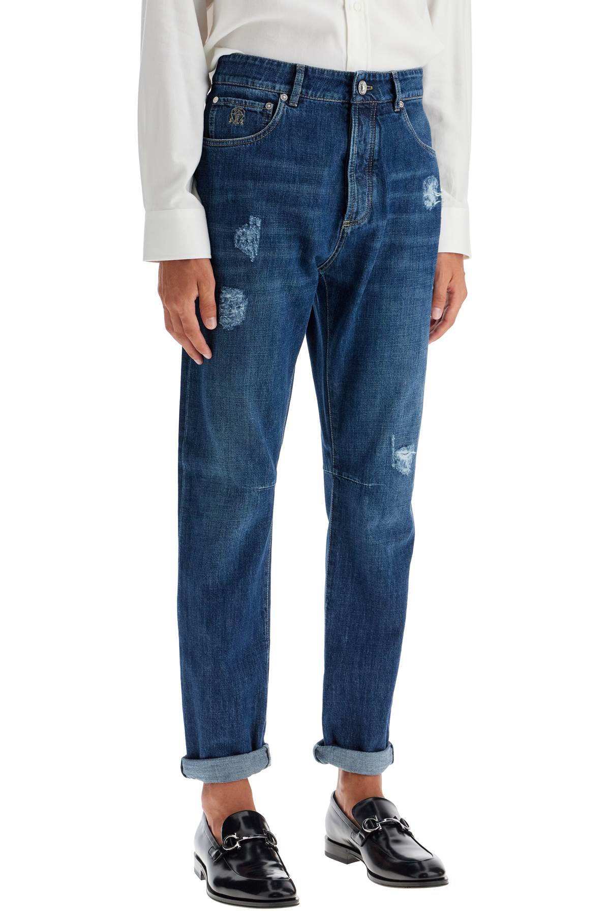 BRUNELLO CUCINELLI "distressed denim leisure fit jeans for