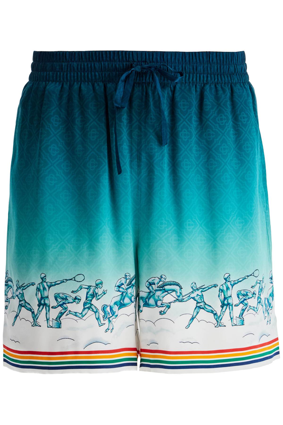 CASABLANCA silk bermuda shorts 'the goddess of the