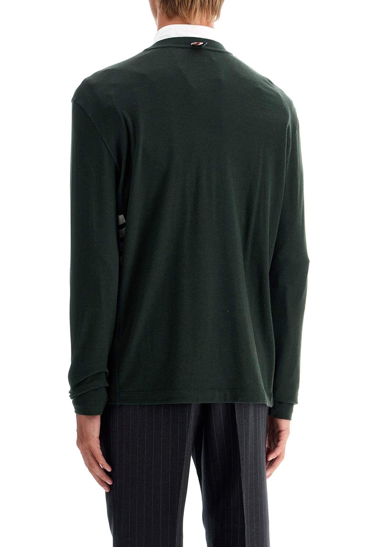 THOM BROWNE long-sleeved wool jersey t-shirt for men