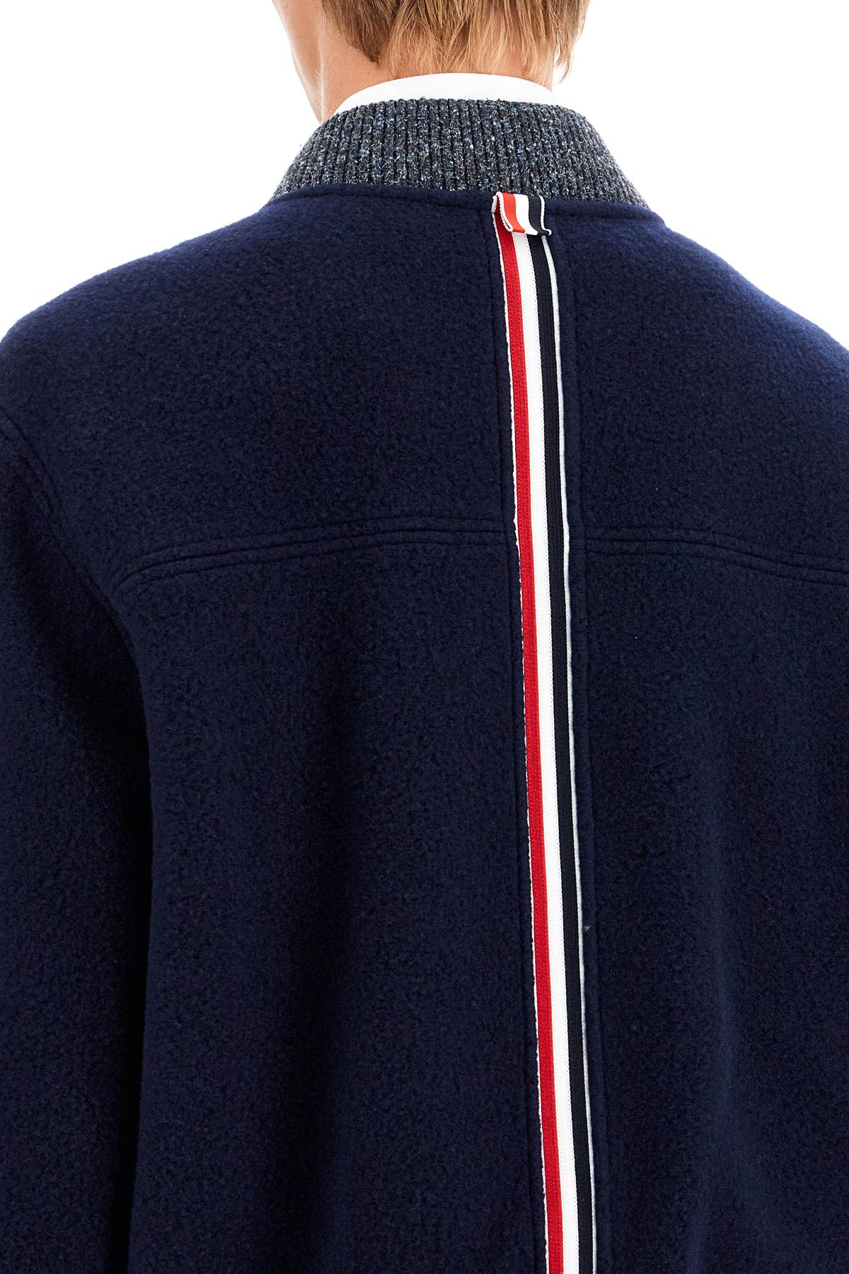 THOM BROWNE woolen fleece bomber jacket