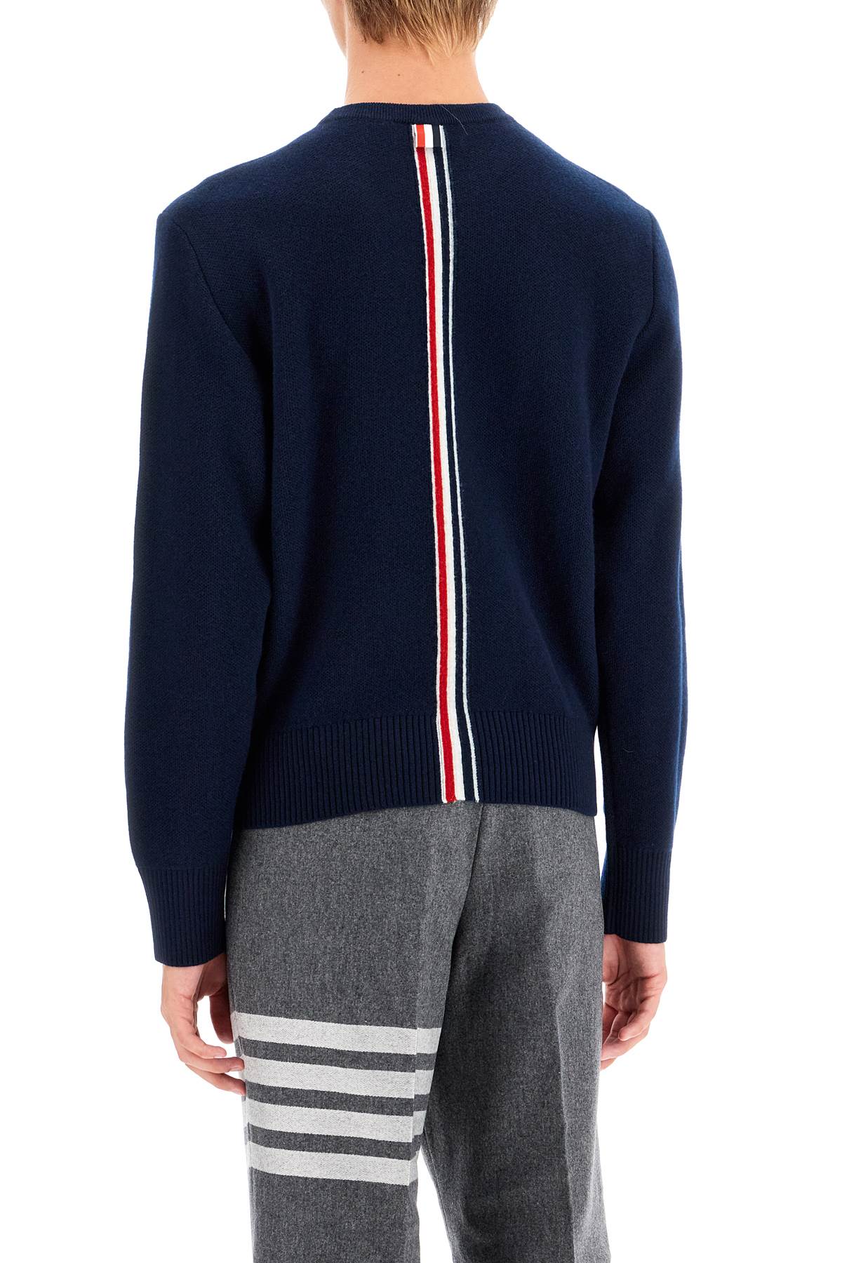 THOM BROWNE wool piqué crewneck pullover