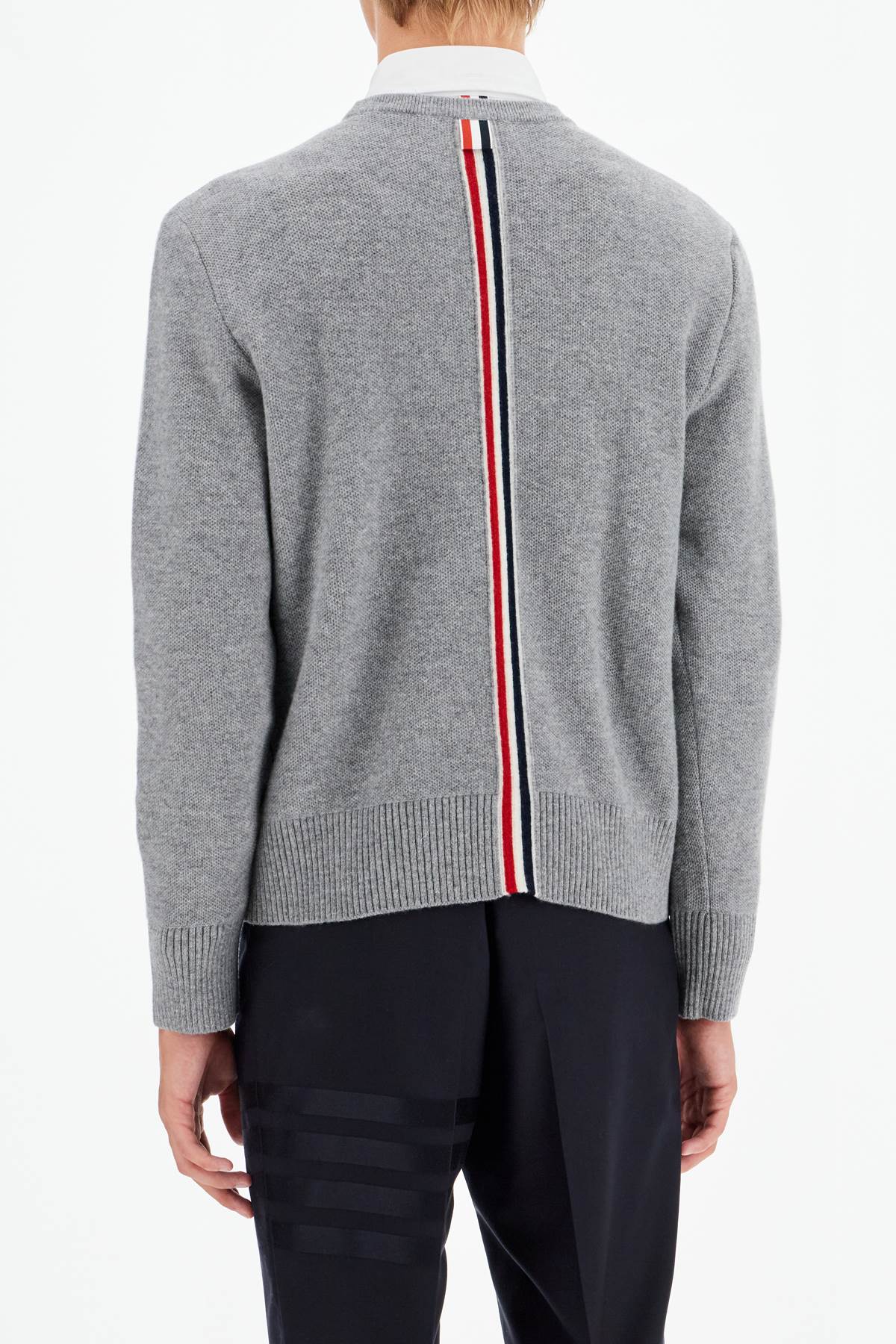 THOM BROWNE wool piqué crewneck pullover