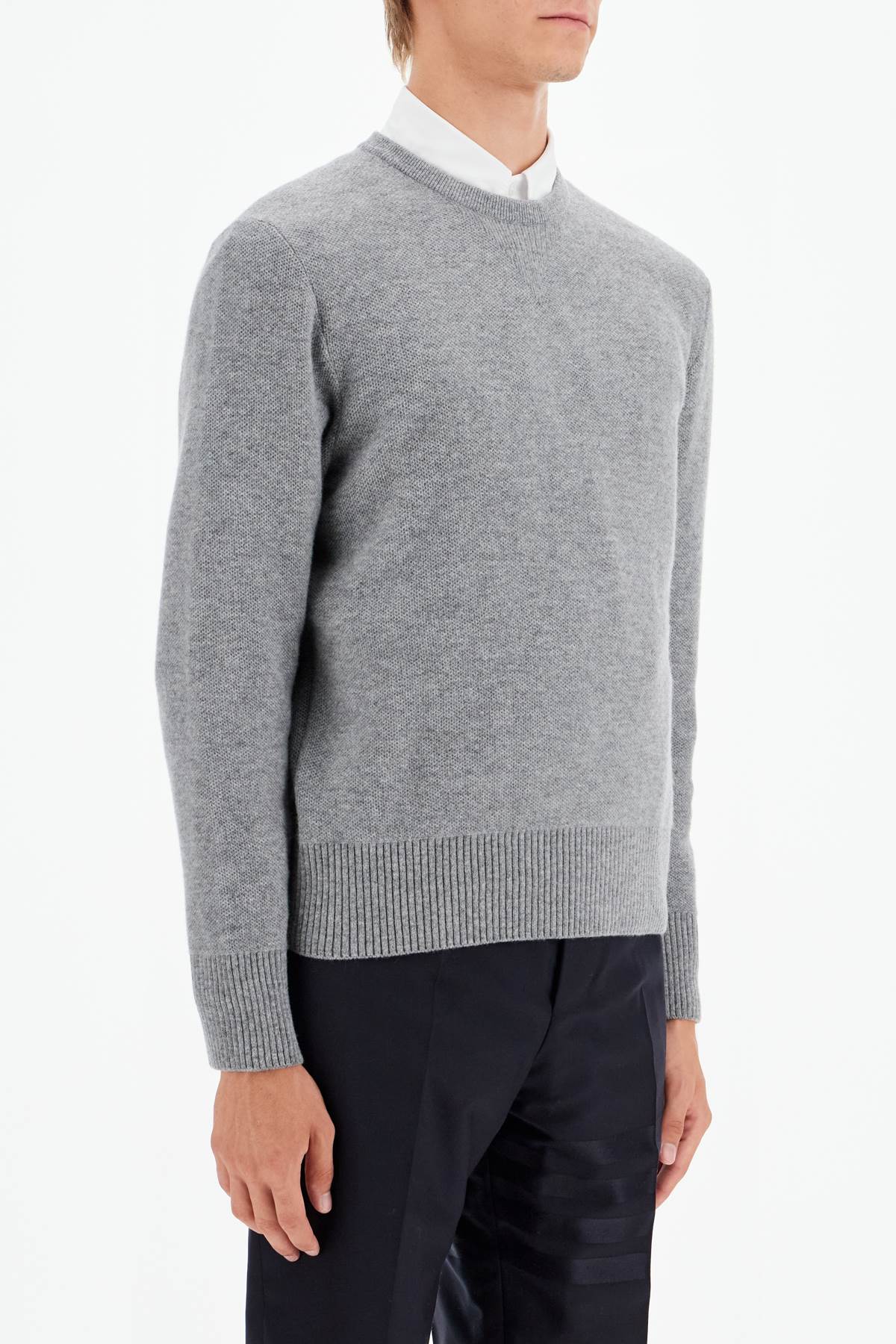 THOM BROWNE wool piqué crewneck pullover