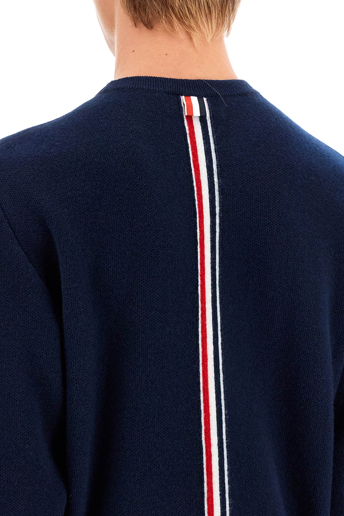 THOM BROWNE wool piqué crewneck pullover