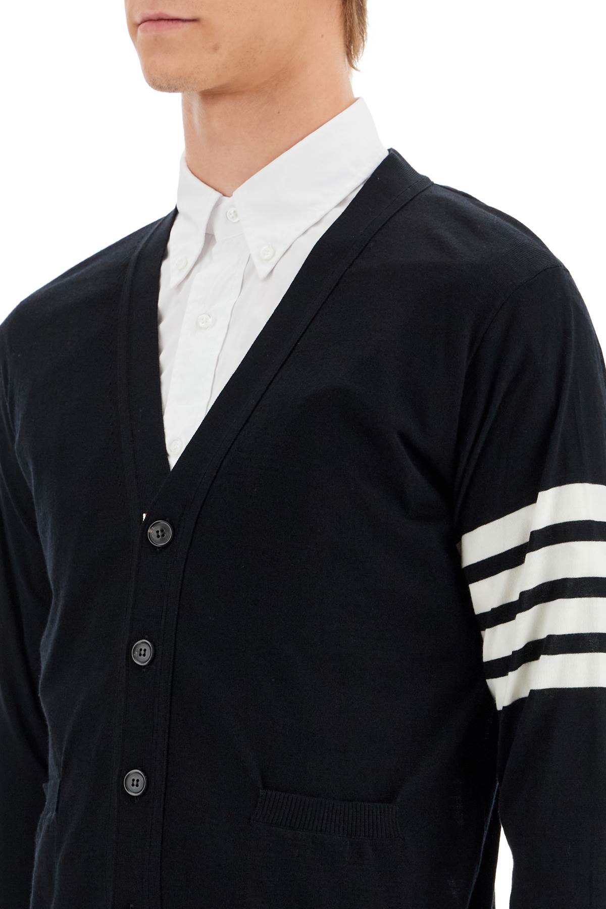 THOM BROWNE virgin wool cardigan for women