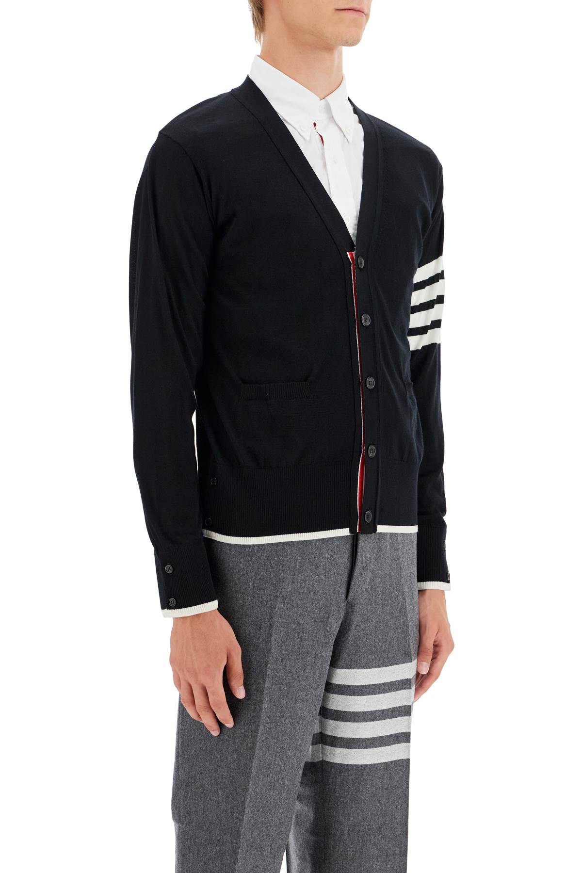 THOM BROWNE virgin wool cardigan for women