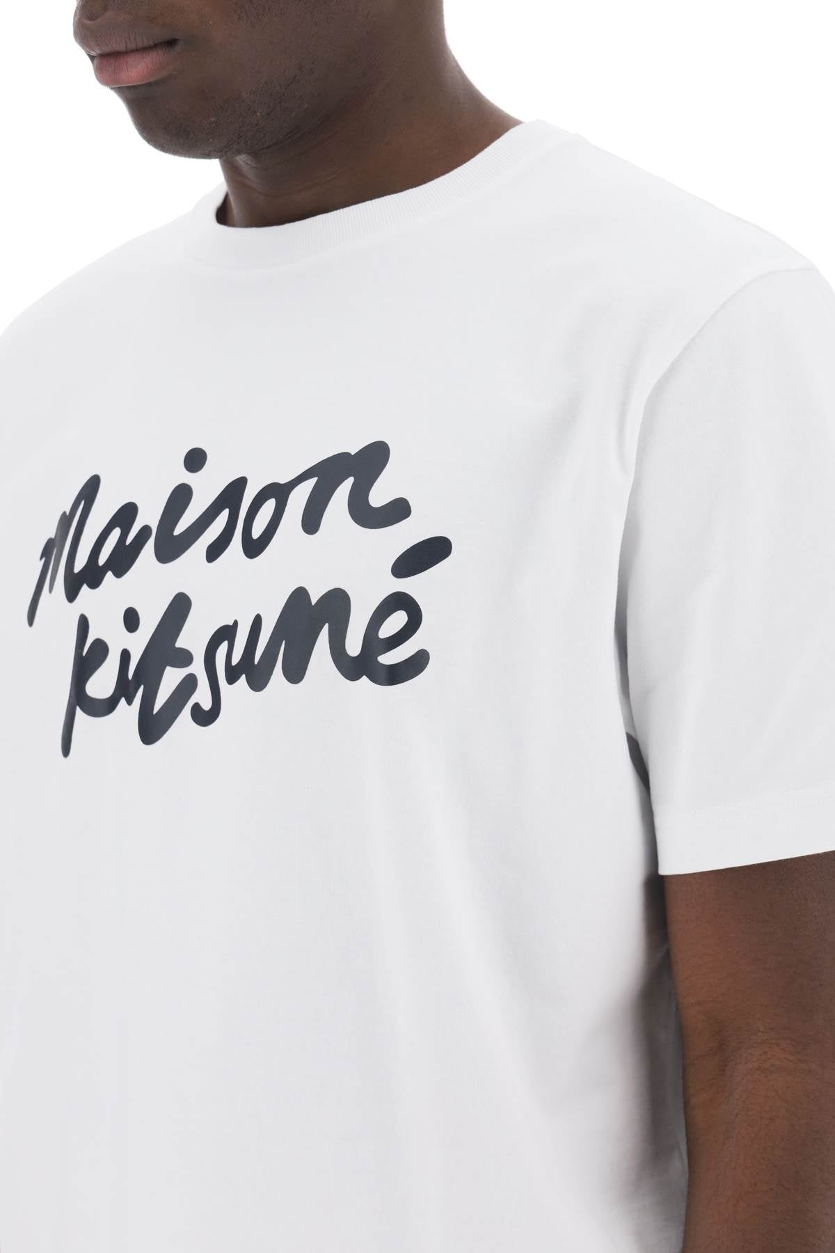 MAISON KITSUNE t-shirt with logo in handwriting