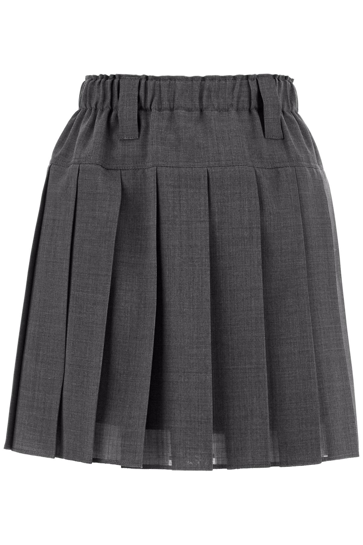 BRUNELLO CUCINELLI wool organza pleated mini skirt