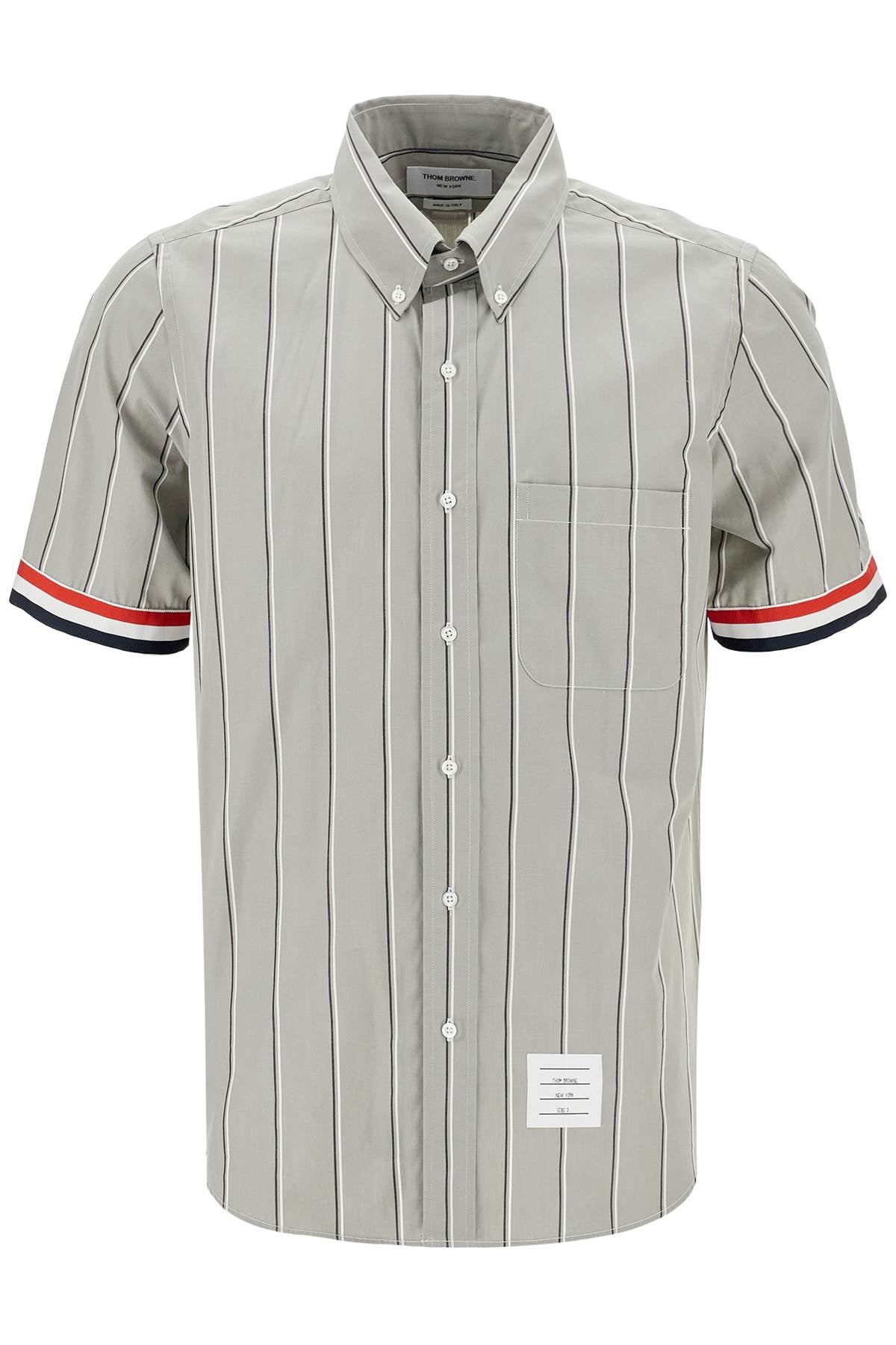 THOM BROWNE striped short-sleeved shirt