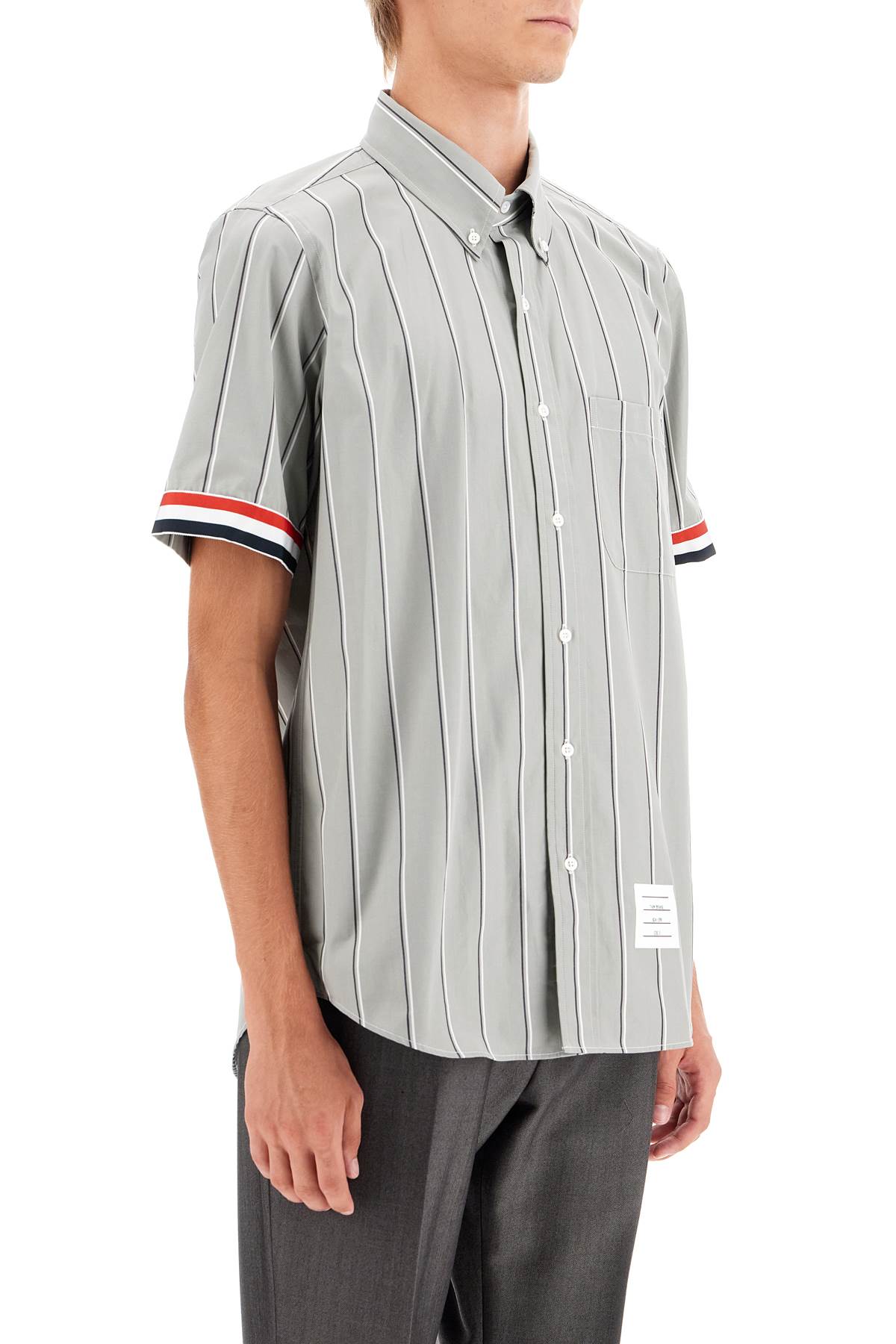 THOM BROWNE striped short-sleeved shirt