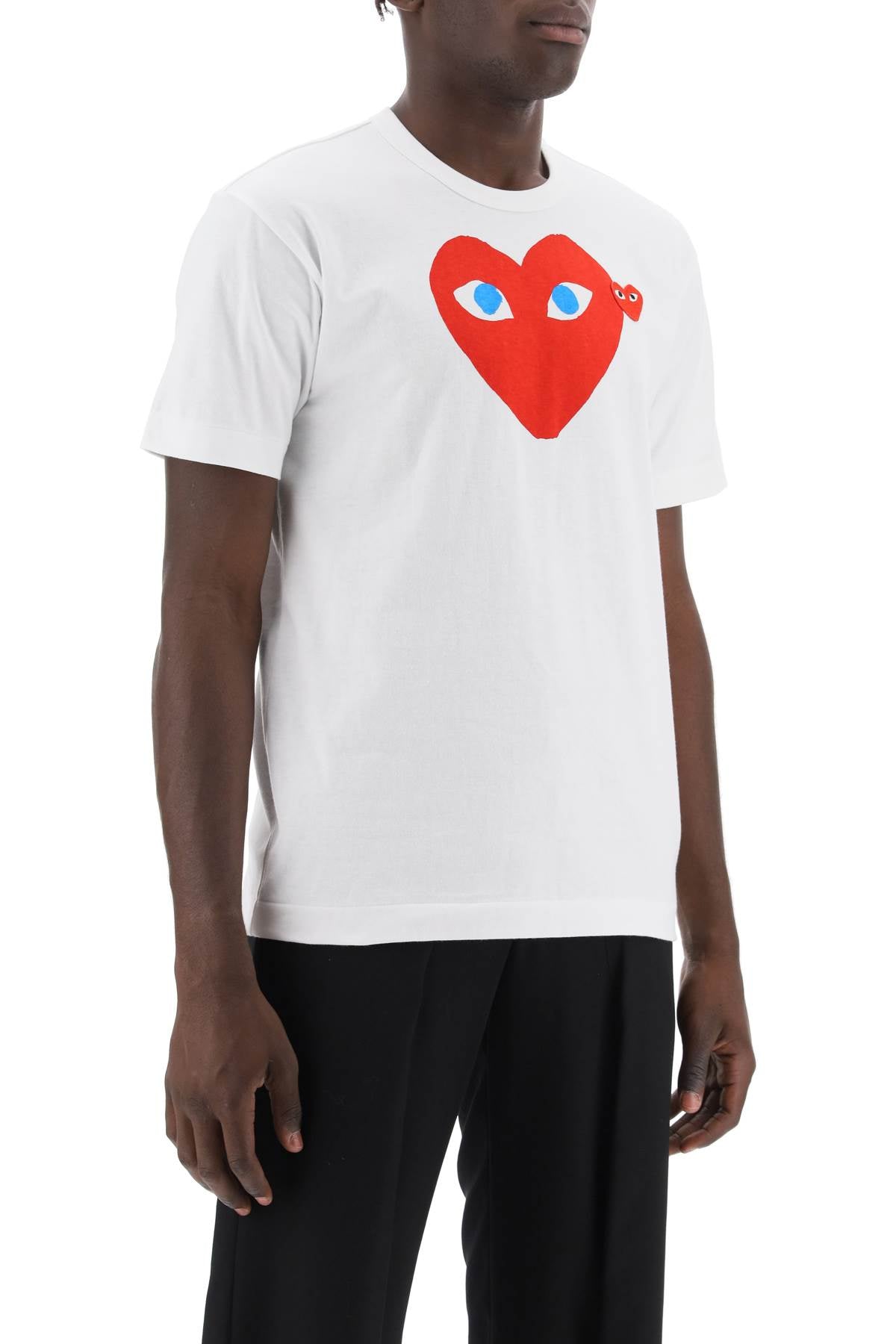 COMME DES GARCONS PLAY t-shirt with heart print and embroidery