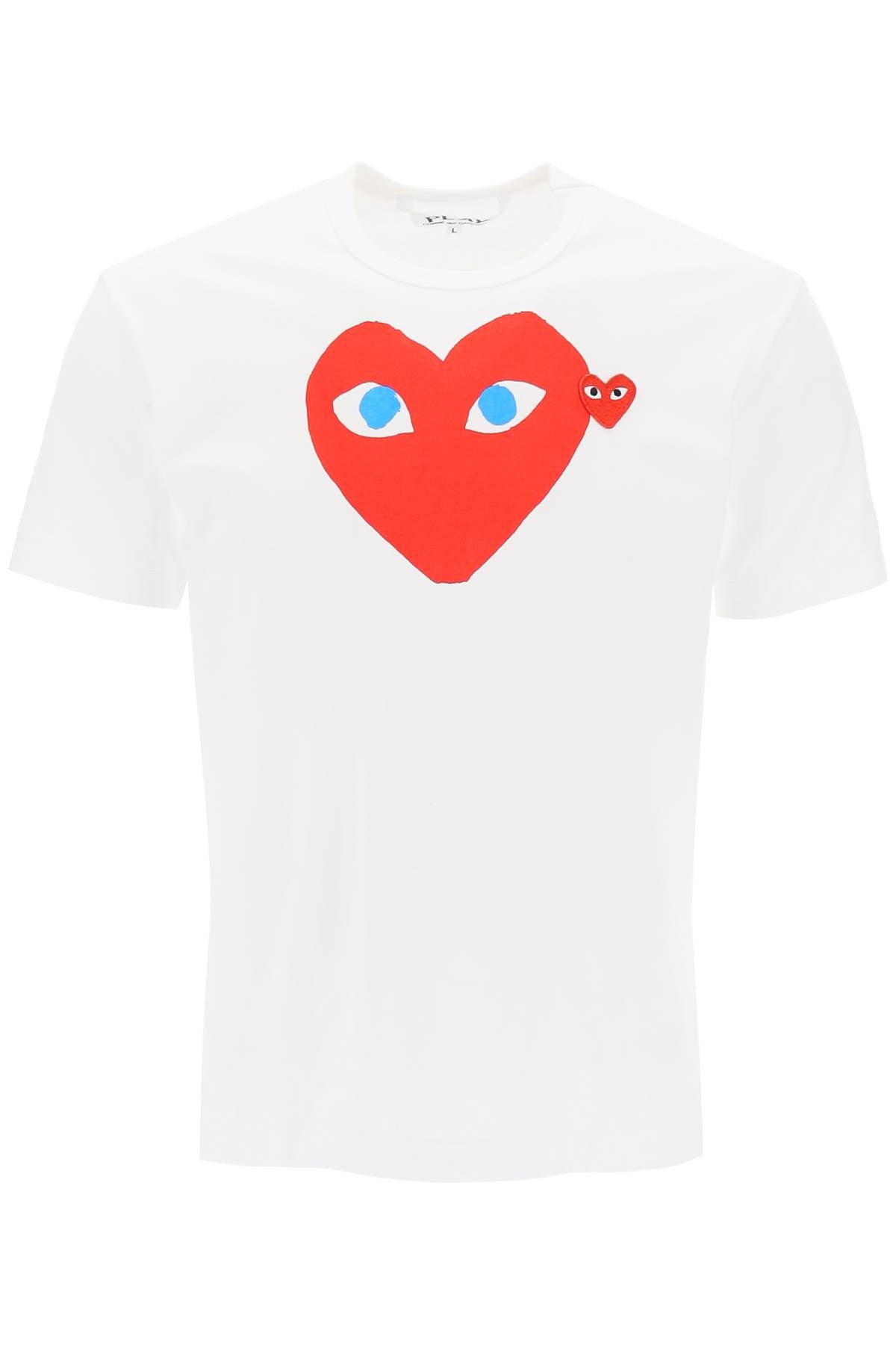 COMME DES GARCONS PLAY t-shirt with heart print and embroidery