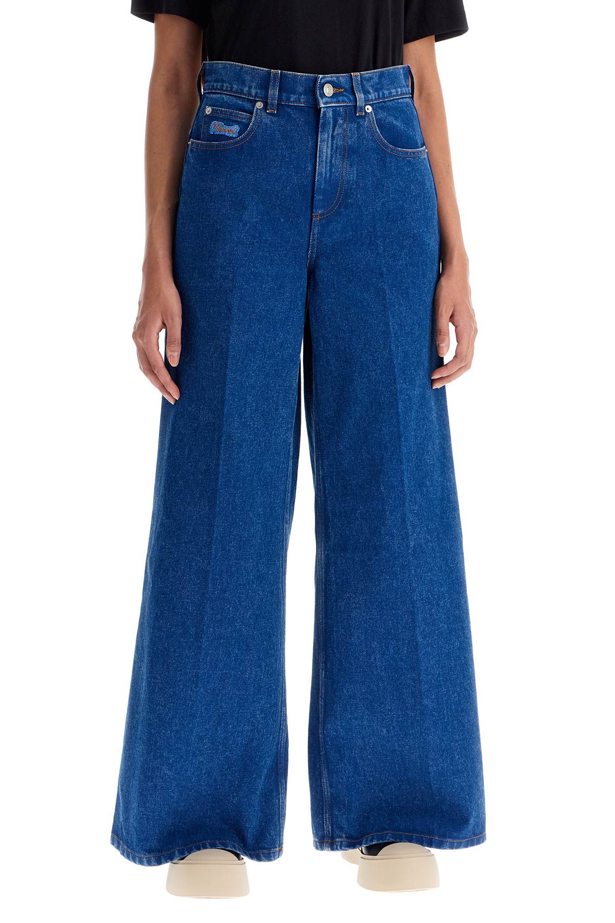 MARNI wide flared leg jeans with a