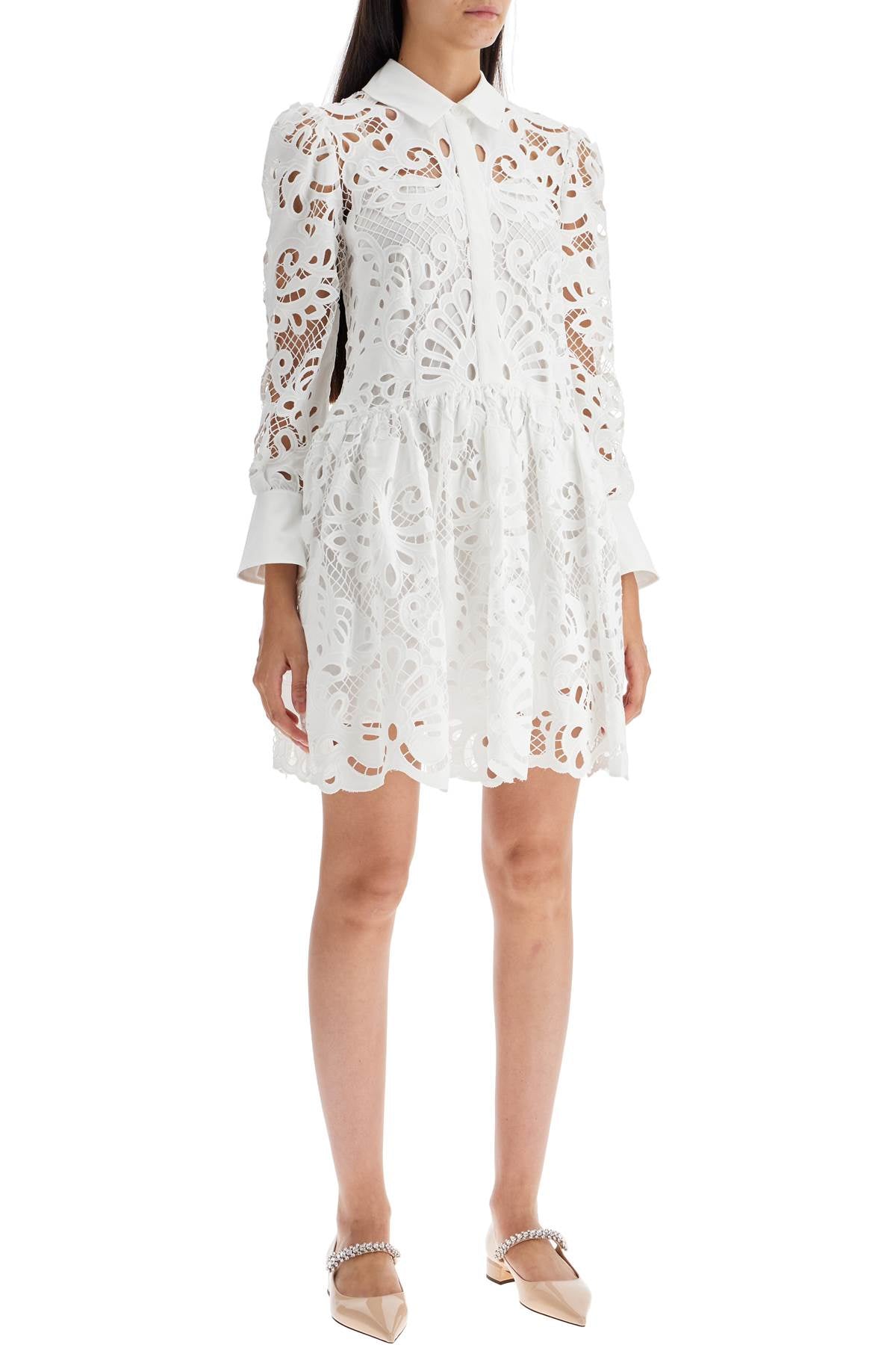 SELF PORTRAIT floral lace chemisier dress