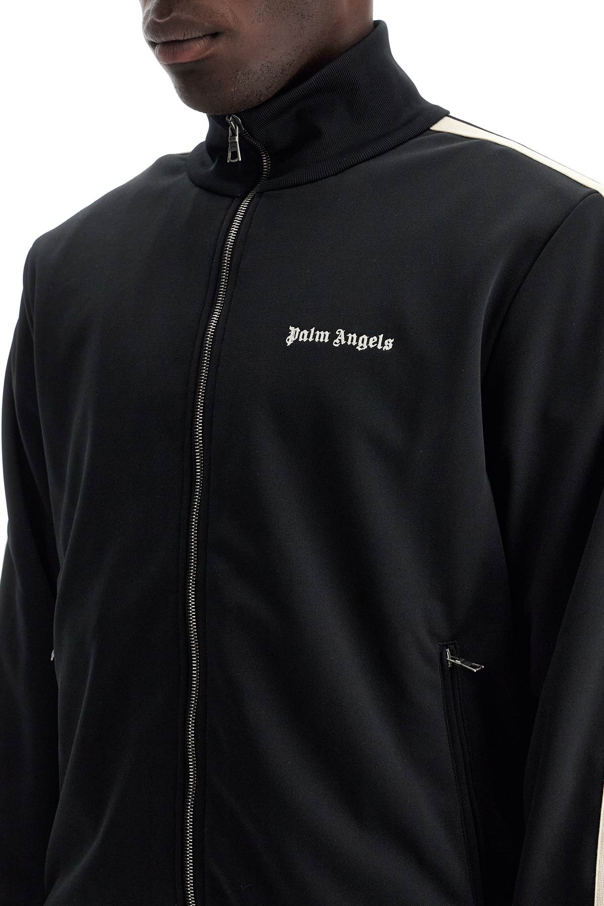 PALM ANGELS contrast band track jacket with nine words