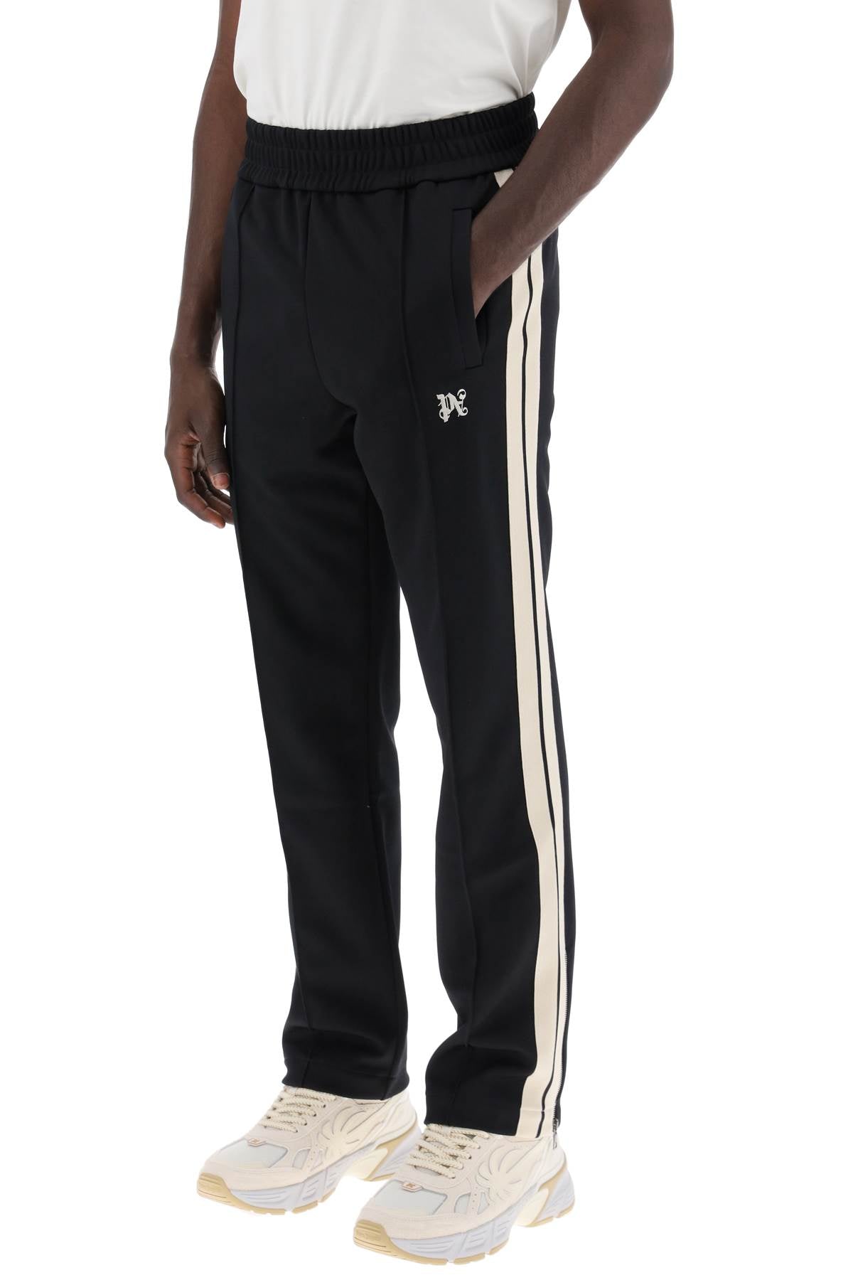 PALM ANGELS contrast band joggers with track in