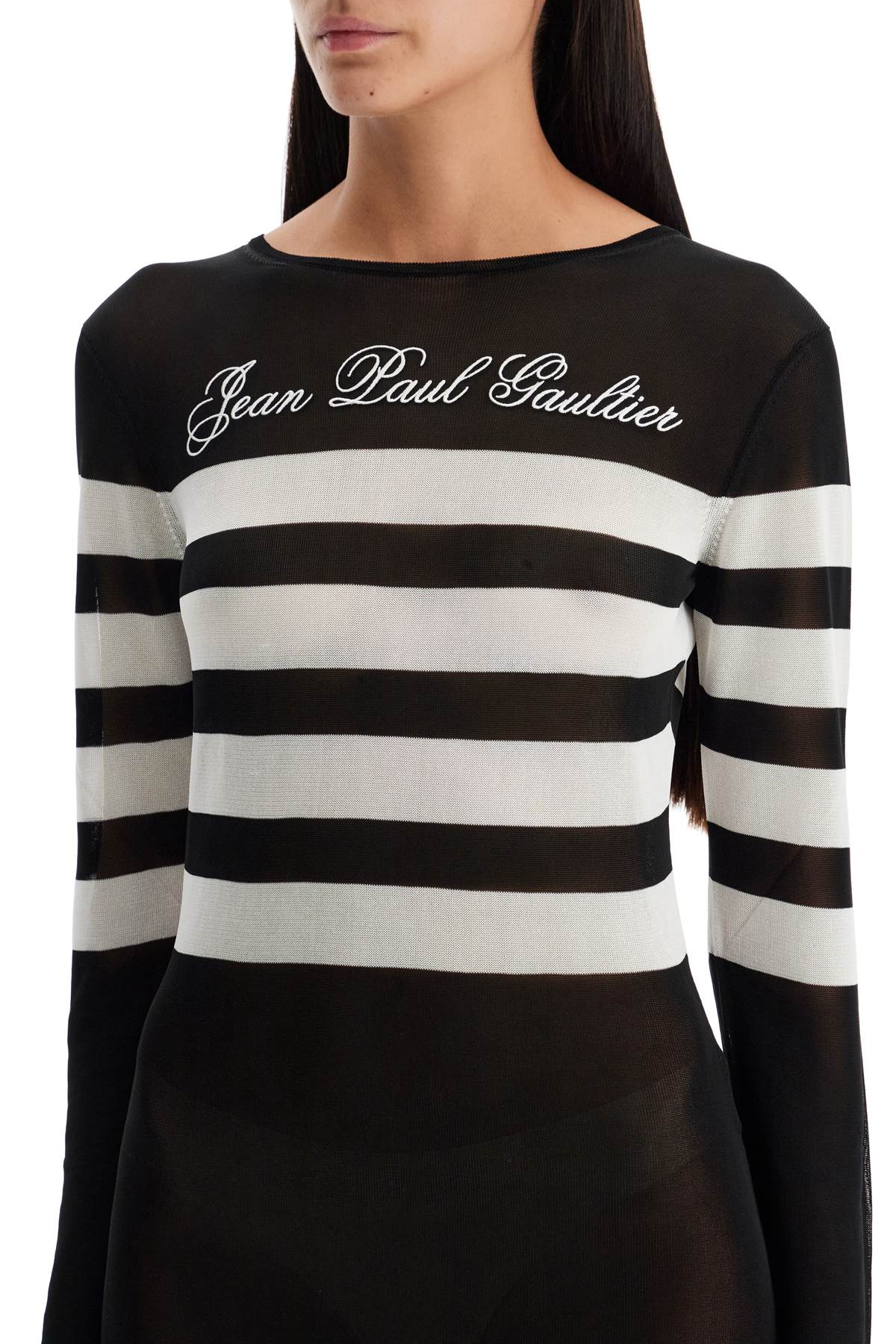 JEAN PAUL GAULTIER "signature striped knit sailor dress"