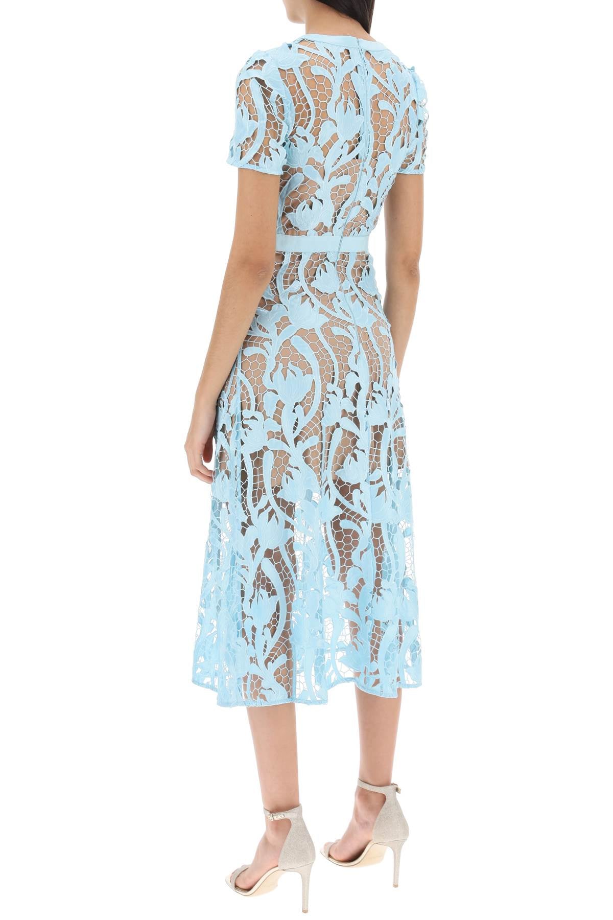 SELF PORTRAIT floral lace midi dress