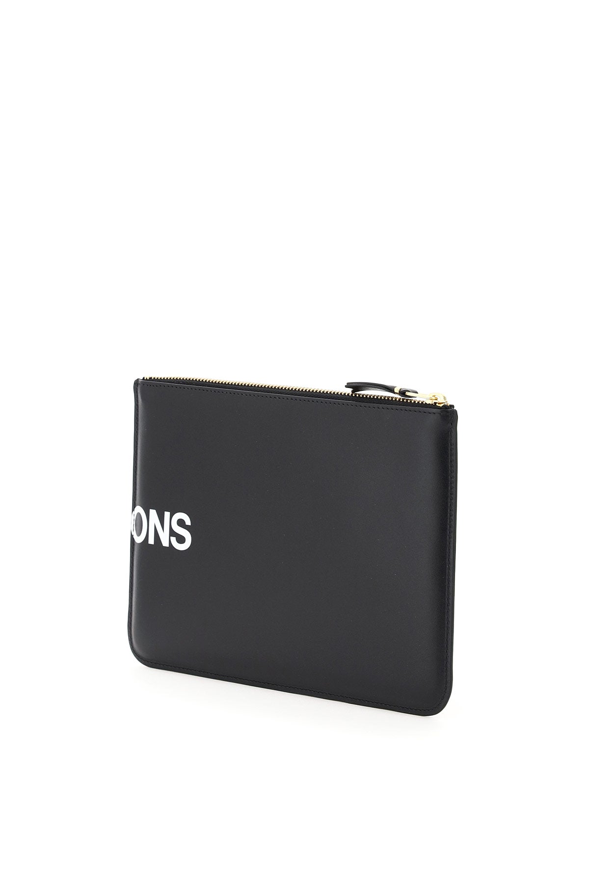 COMME DES GARCONS WALLET leather pouch with logo print