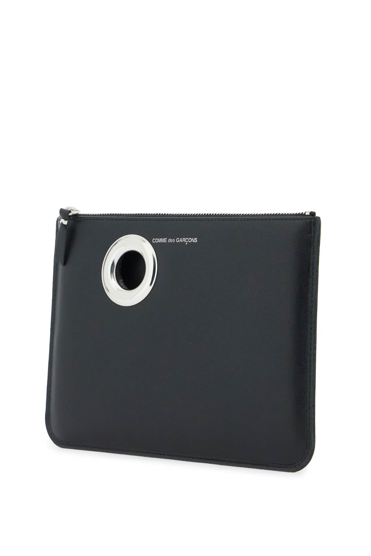 COMME DES GARCONS WALLET leather pouch with large eyelet detail