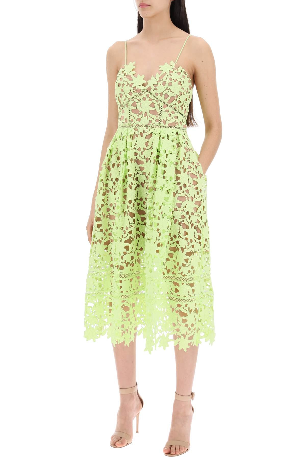 SELF PORTRAIT azaelea floral lace midi dress