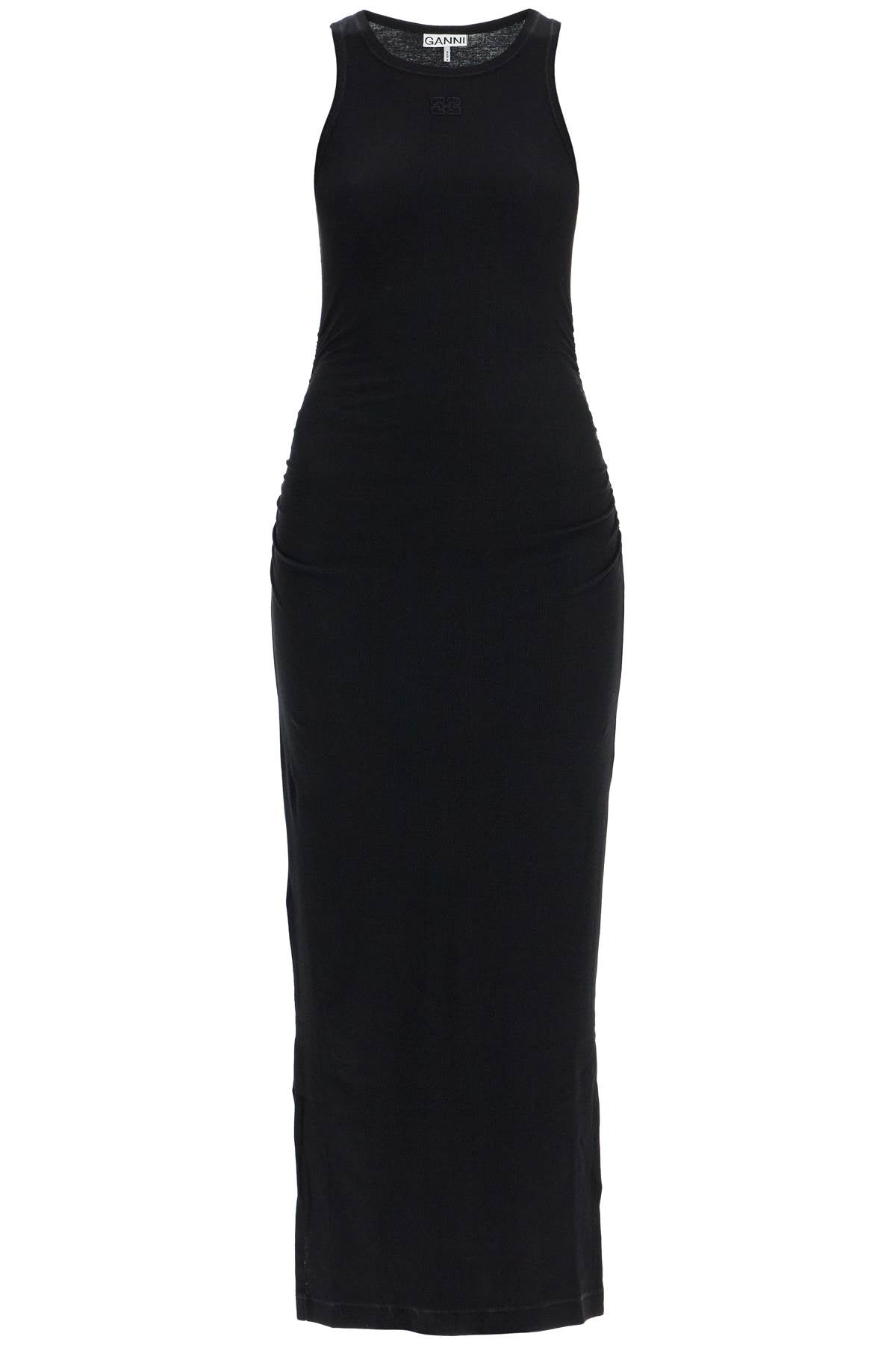 GANNI "ribbed jersey midi dress with nine