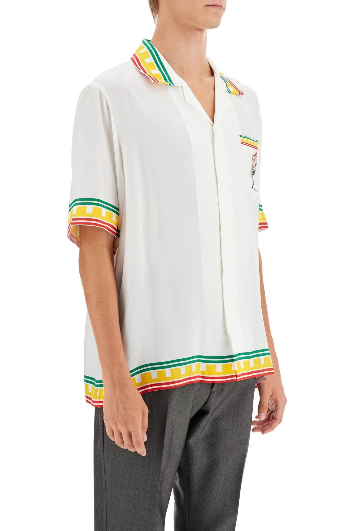 CASABLANCA silk leaning column shirt