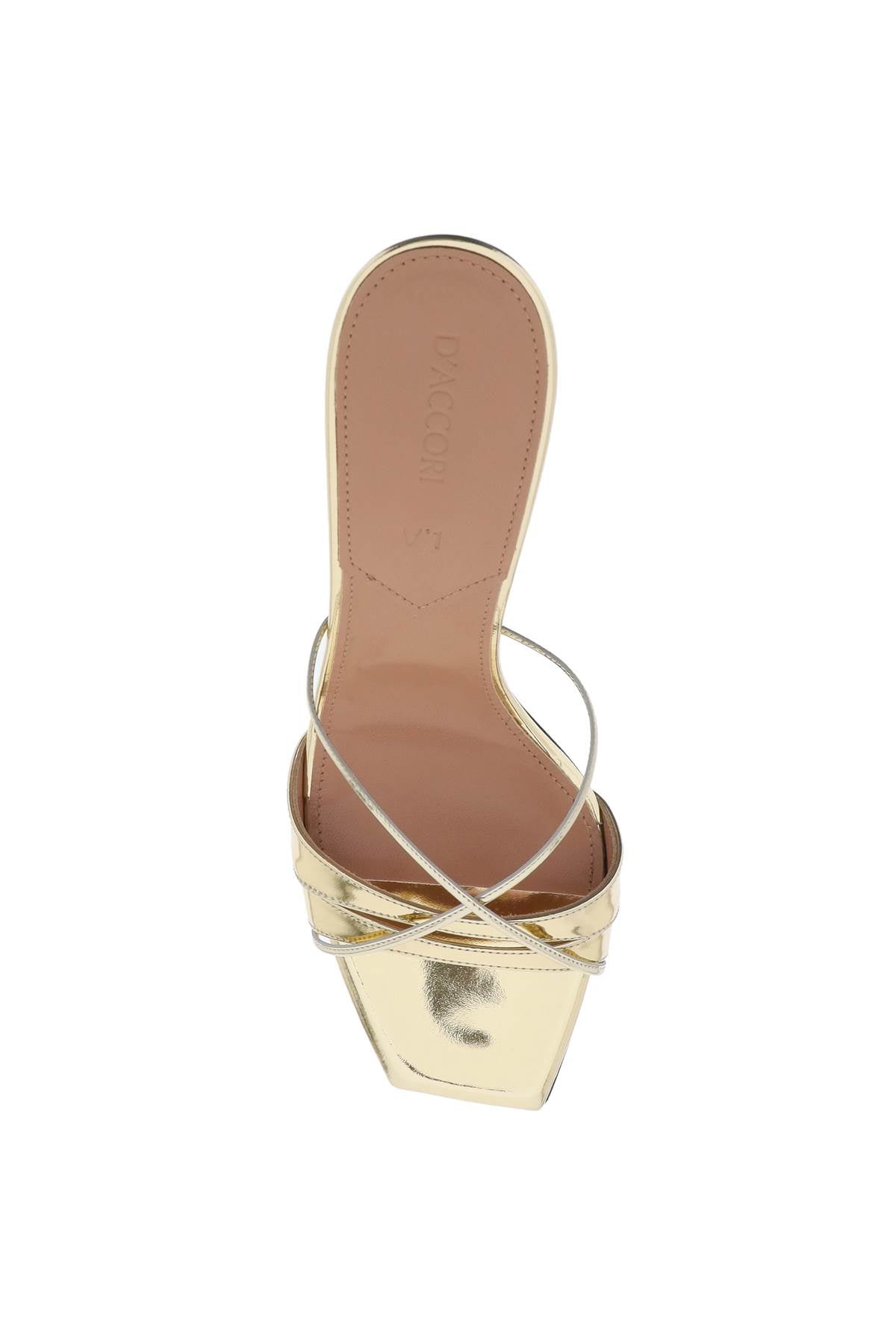 D'ACCORI metallic leather lust mules