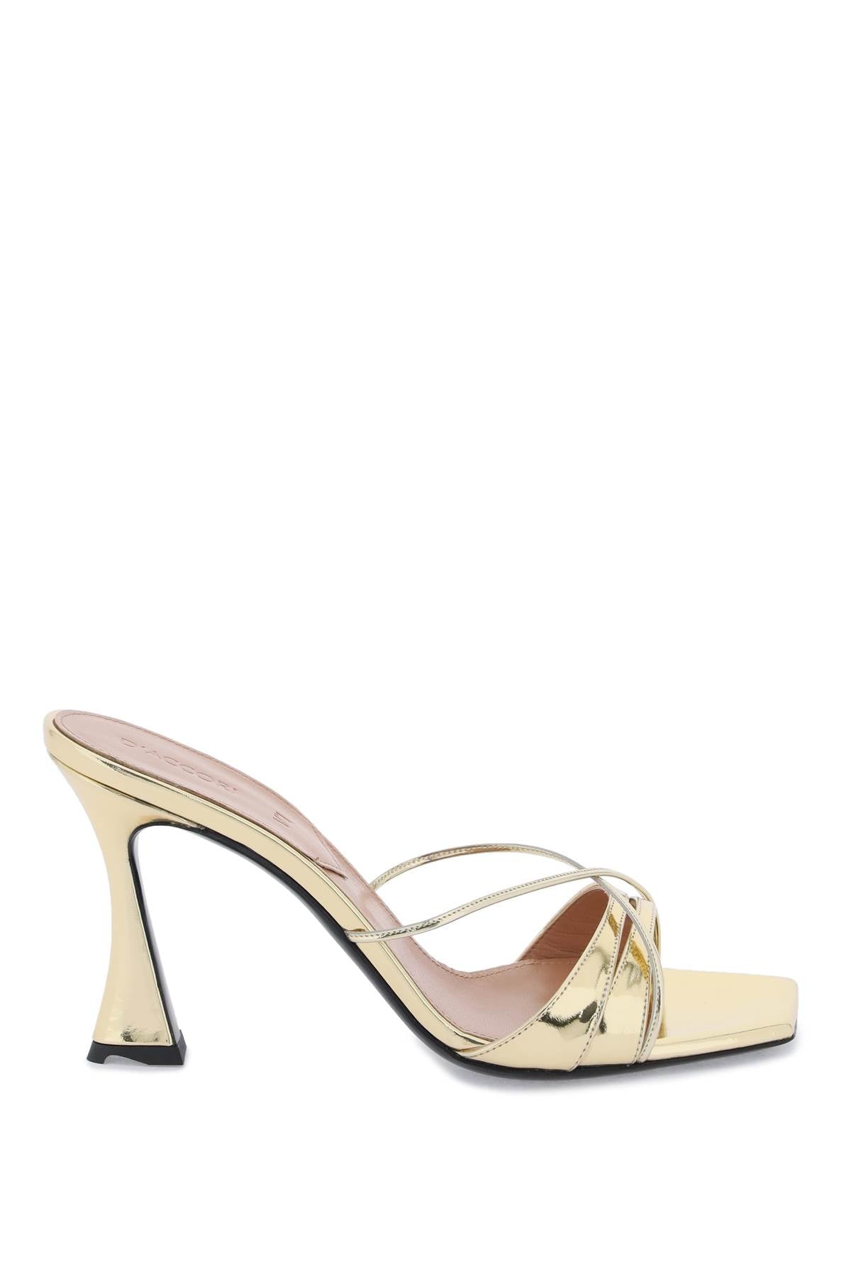 D'ACCORI metallic leather lust mules