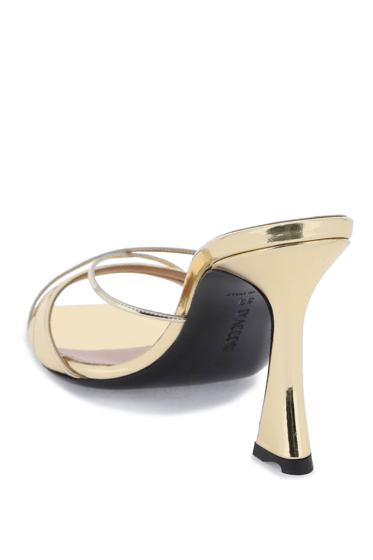 D'ACCORI metallic leather lust mules