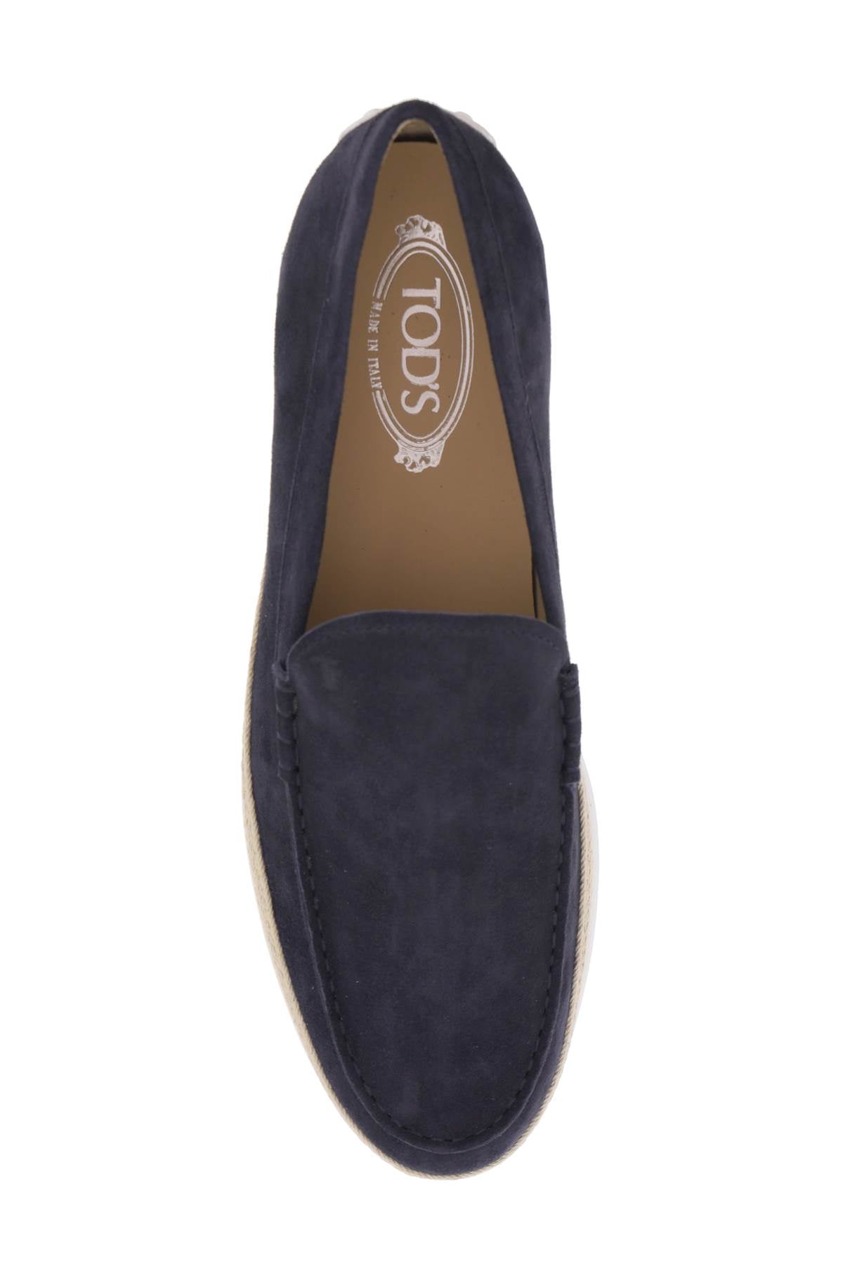 TOD'S suede slip-on with rafia insert