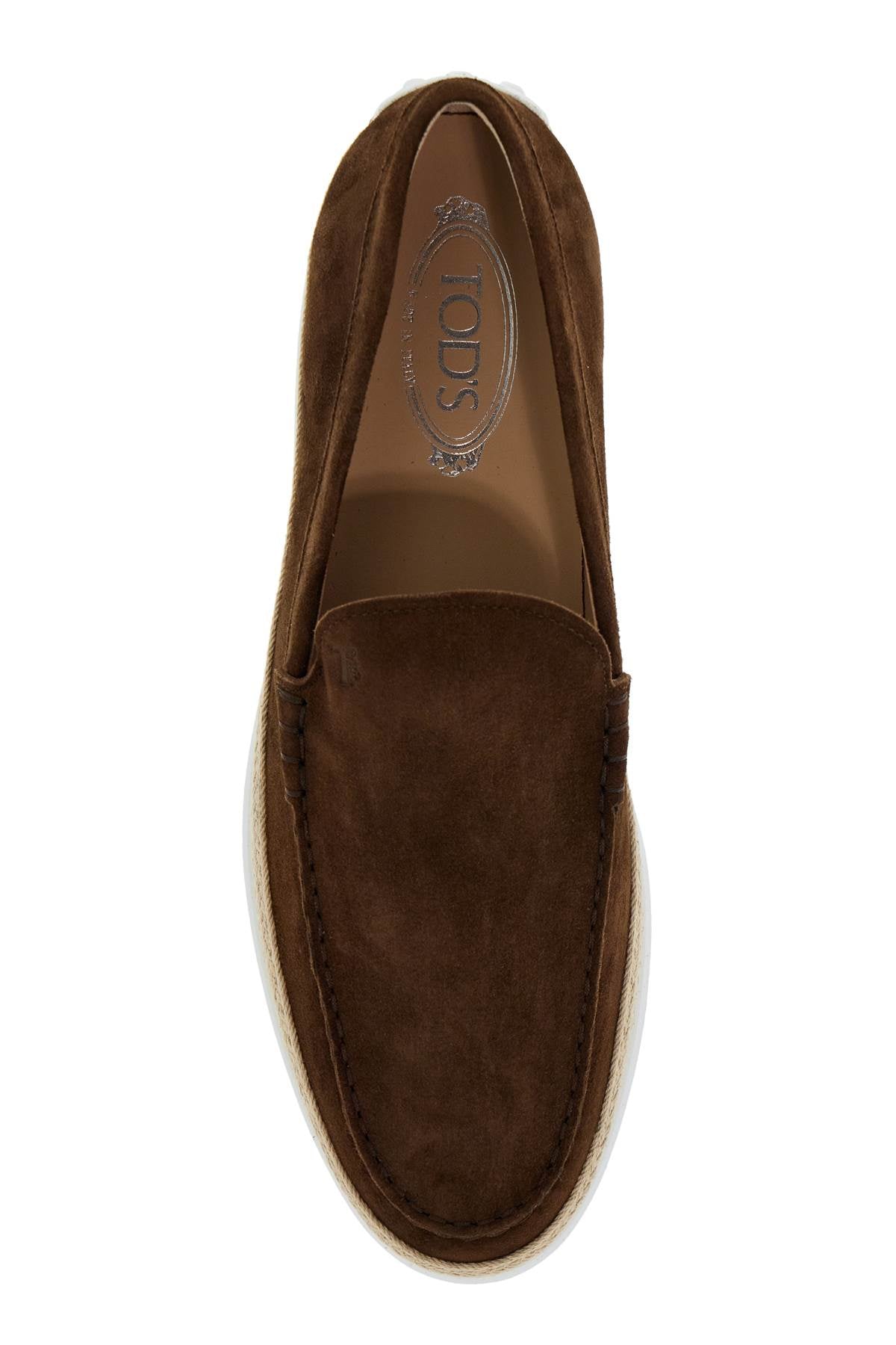 TOD'S suede slip-on with rafia insert